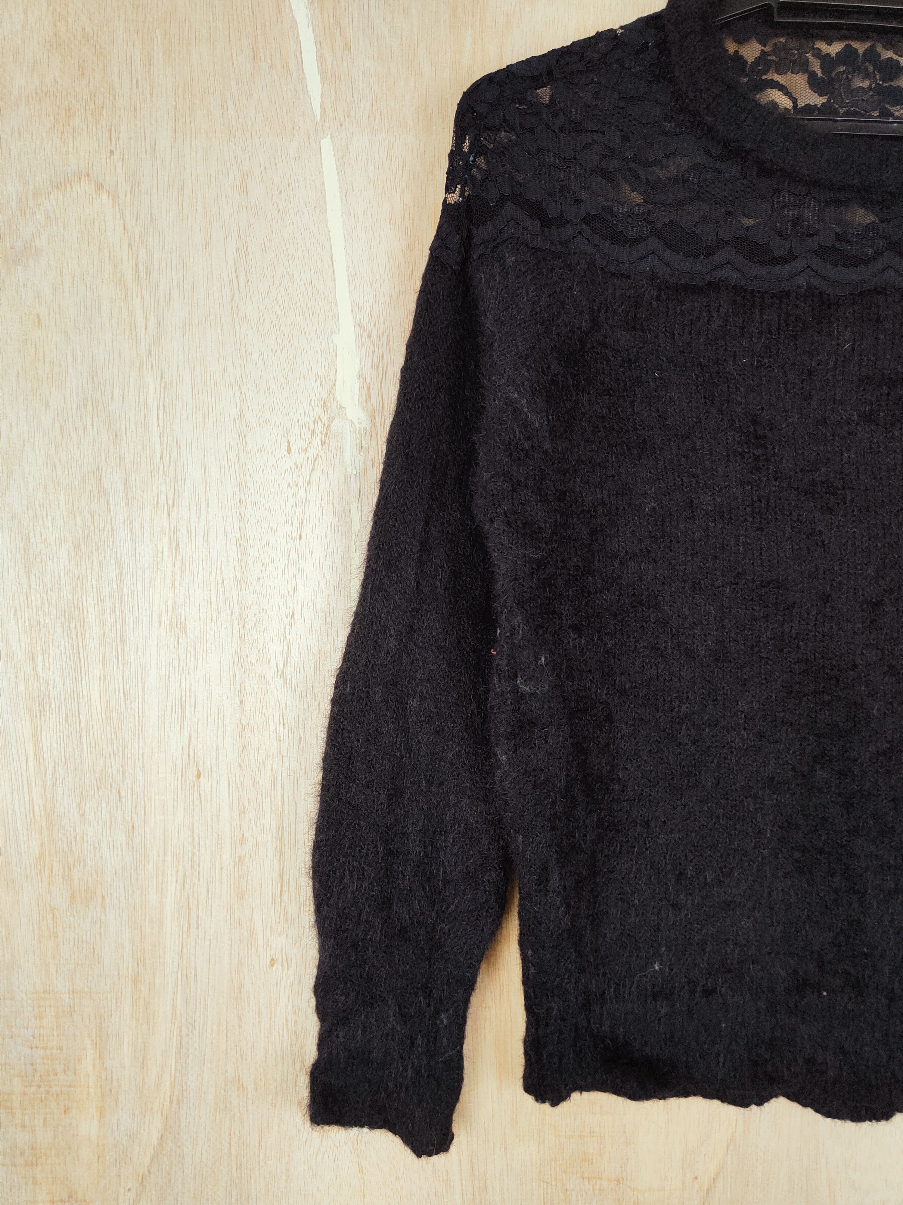 Homespun Knitwear × Japanese Brand Ingni Black Shag Shaggy Fur Mohair Knitwear #S292 Size S / US 4 / IT 40 - 3 Thumbnail