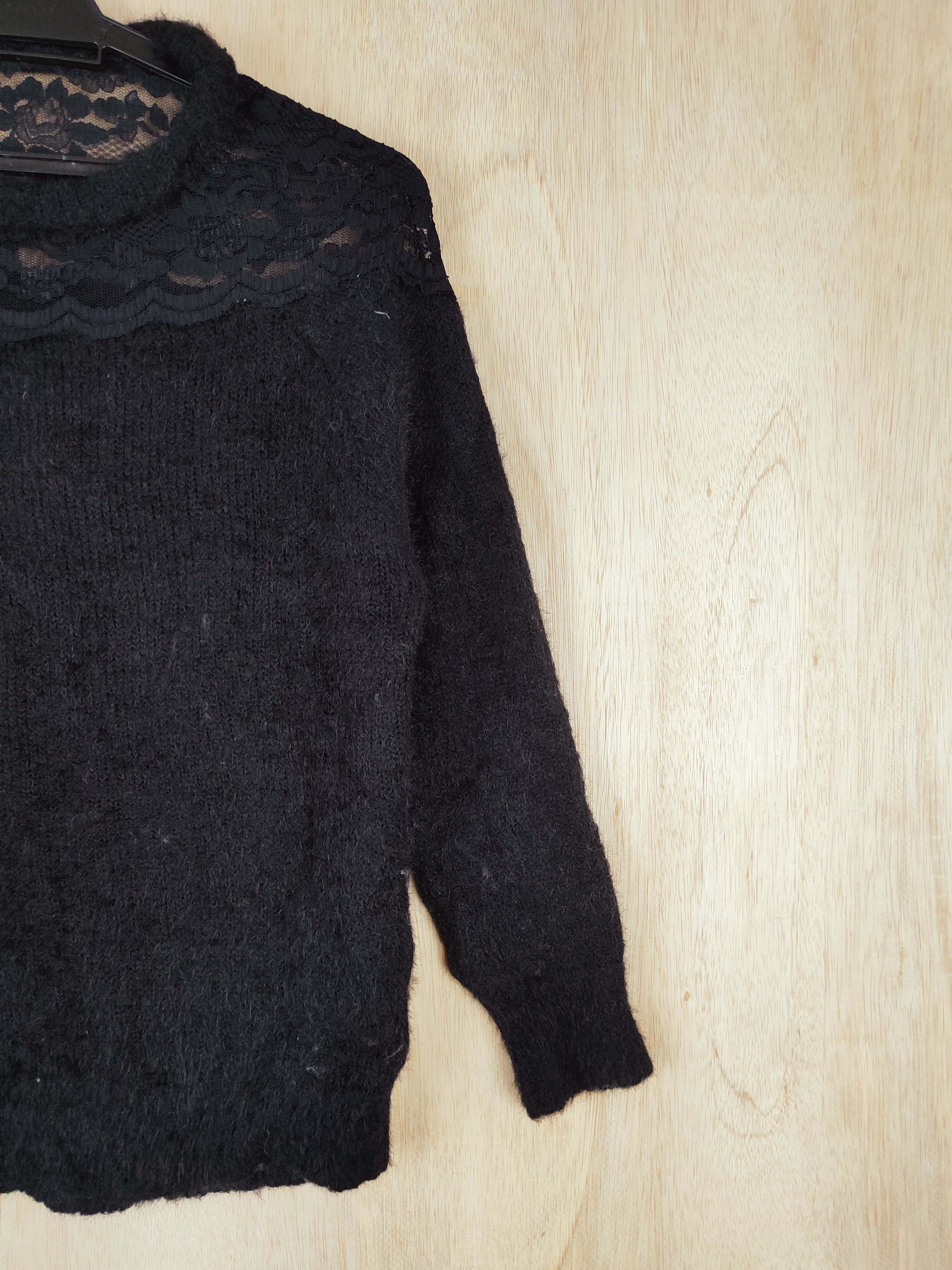 Homespun Knitwear × Japanese Brand Ingni Black Shag Shaggy Fur Mohair Knitwear #S292 Size S / US 4 / IT 40 - 4 Thumbnail