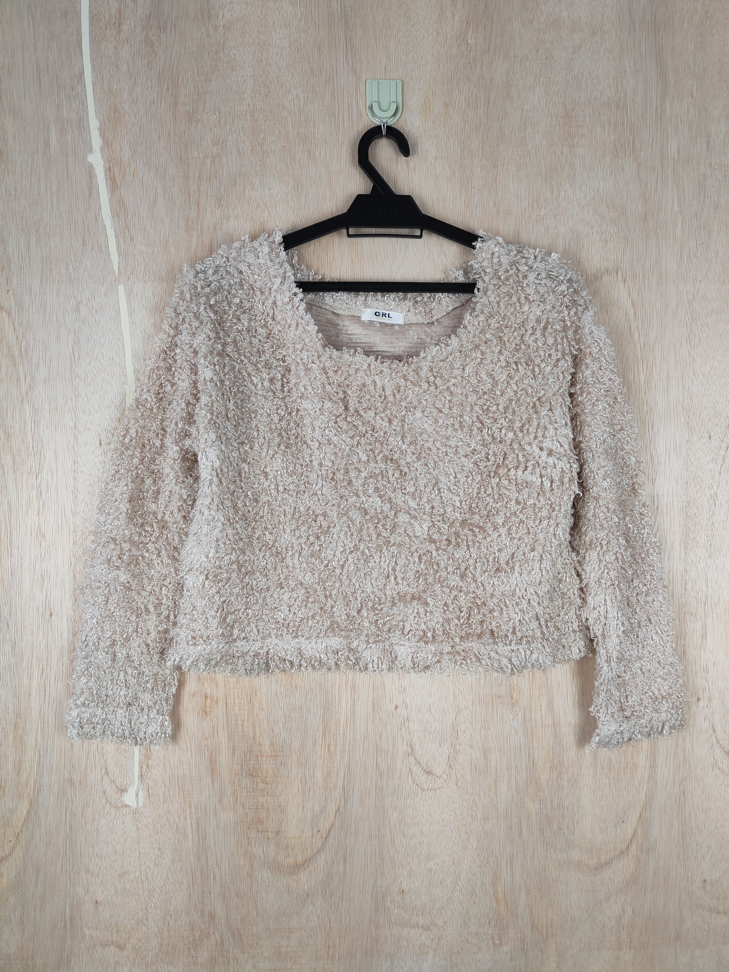 Homespun Knitwear GRL Brown Shag Shaggy Fur Mohair Knitwear #S289 Size S / US 4 / IT 40 - 1 Thumbnail