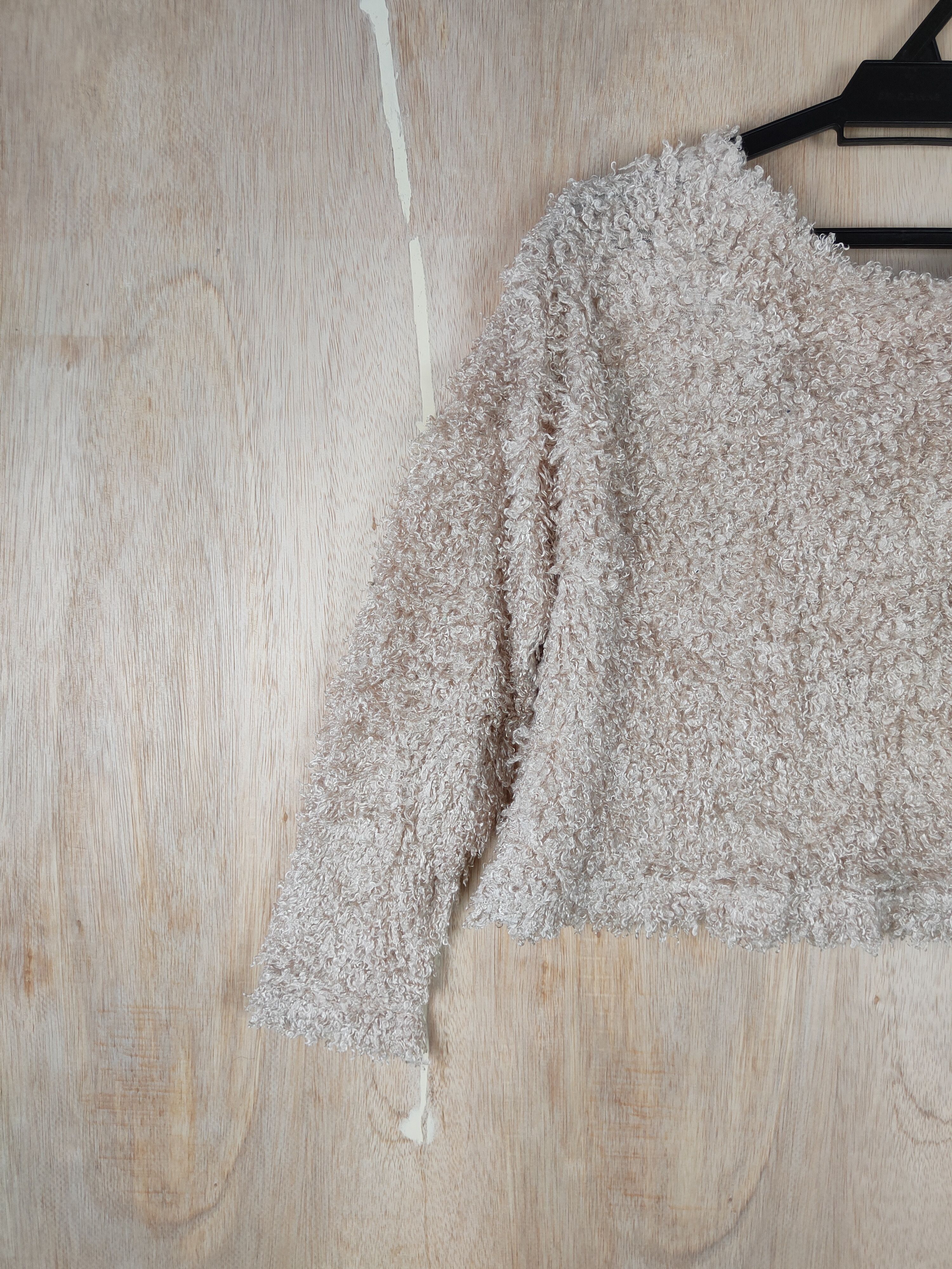 Homespun Knitwear GRL Brown Shag Shaggy Fur Mohair Knitwear #S289 Size S / US 4 / IT 40 - 6 Thumbnail
