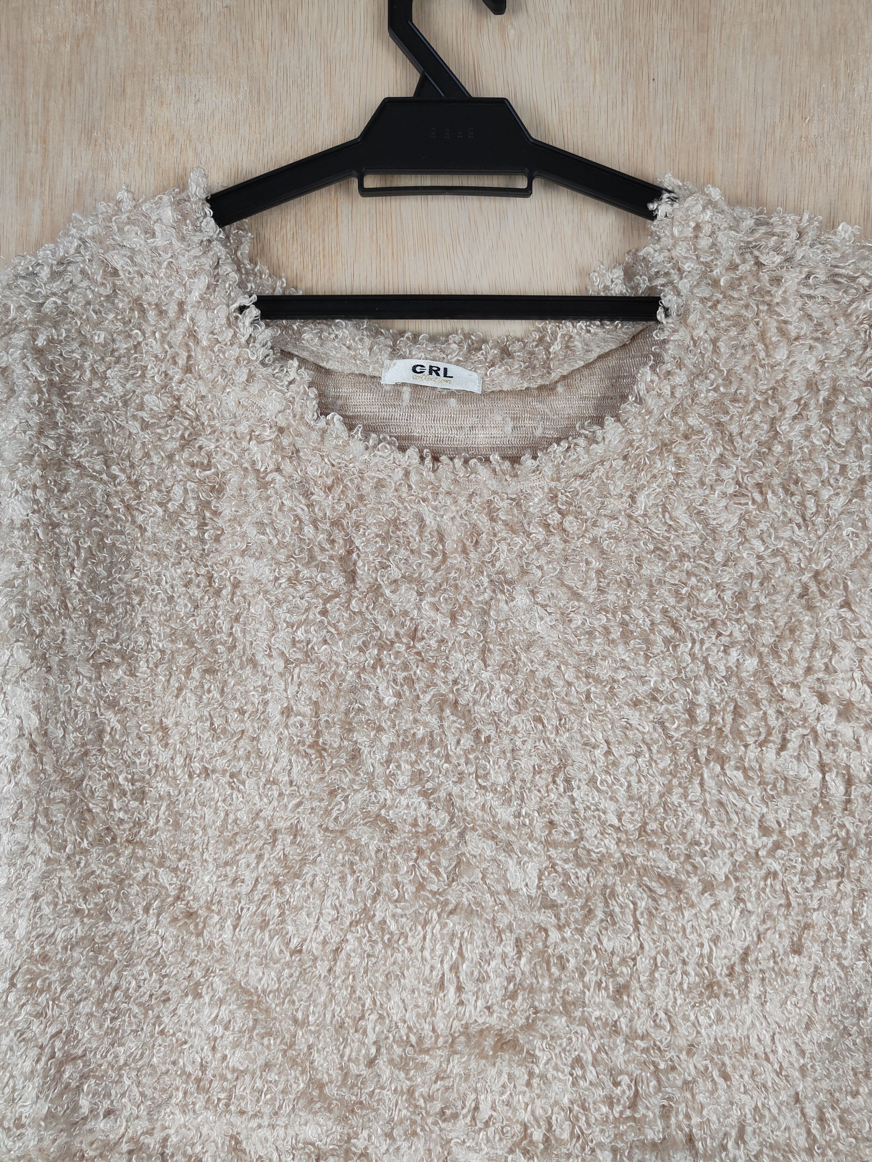 Homespun Knitwear GRL Brown Shag Shaggy Fur Mohair Knitwear #S289 Size S / US 4 / IT 40 - 2 Thumbnail