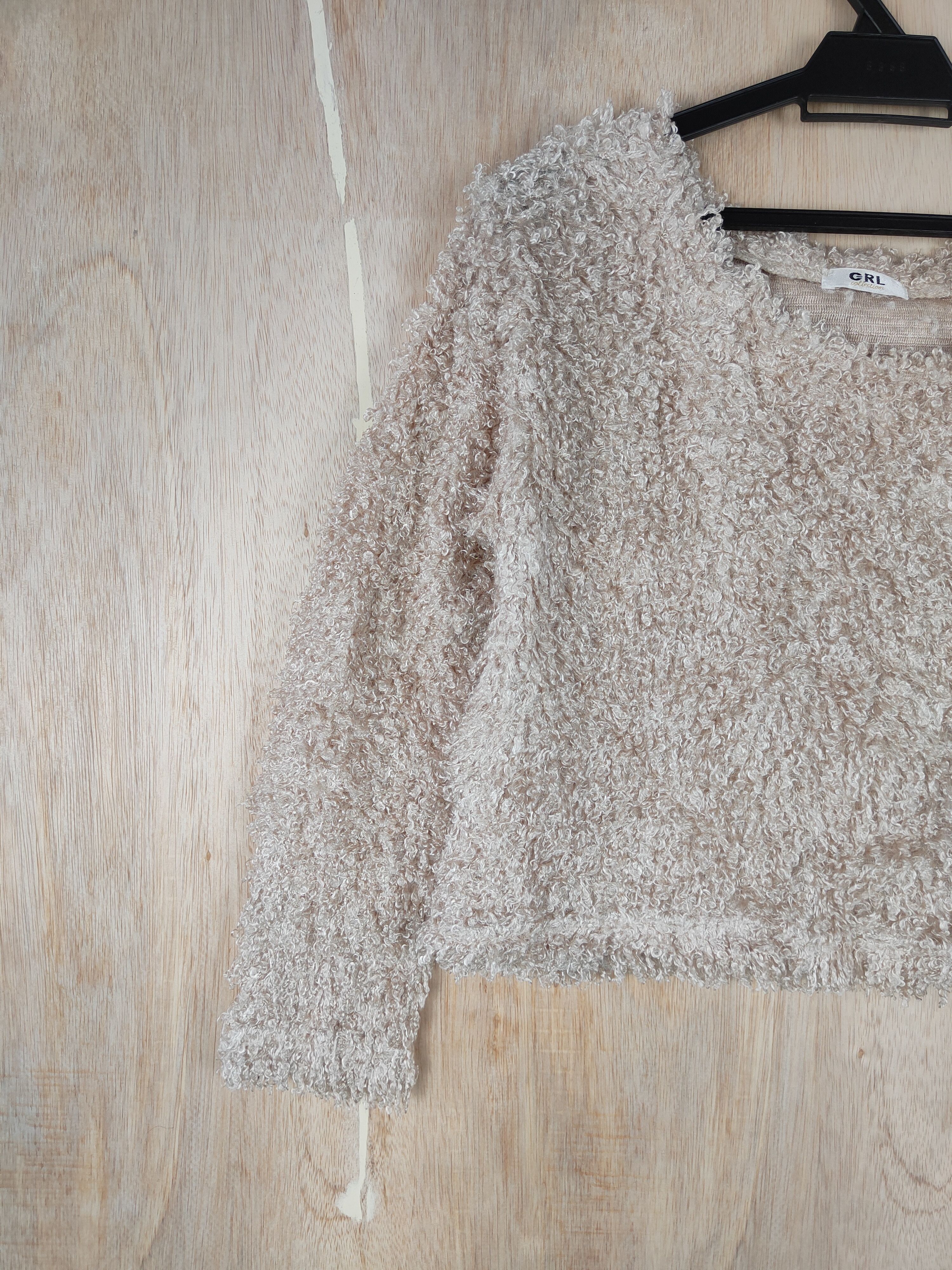 Homespun Knitwear GRL Brown Shag Shaggy Fur Mohair Knitwear #S289 Size S / US 4 / IT 40 - 3 Thumbnail