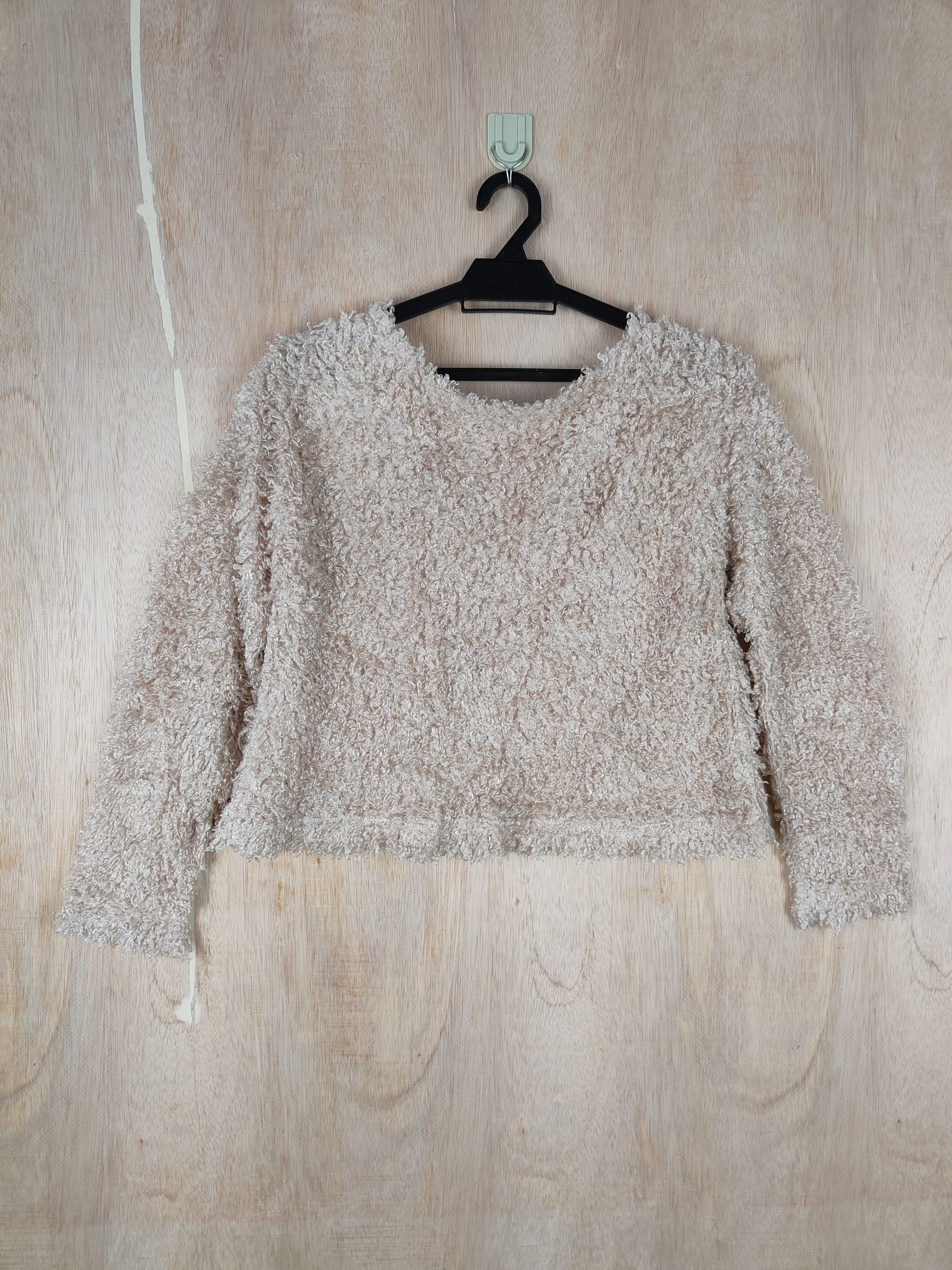 Homespun Knitwear GRL Brown Shag Shaggy Fur Mohair Knitwear #S289 Size S / US 4 / IT 40 - 5 Thumbnail