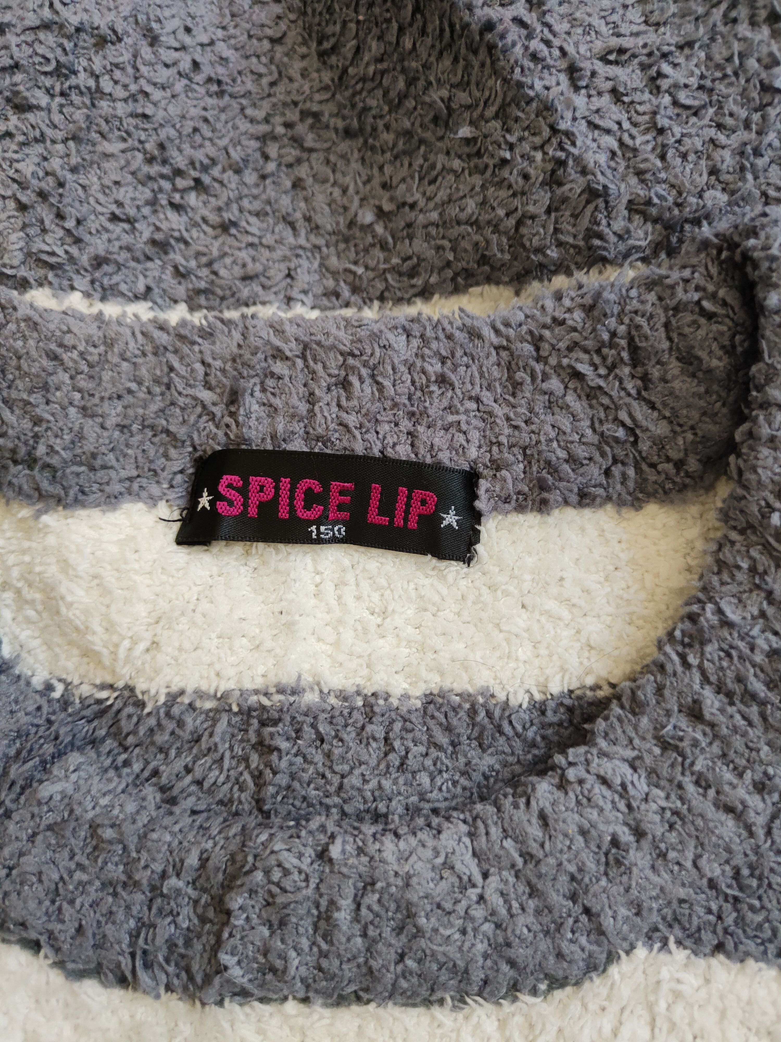 Japanese Brand × Other Spice Lip Gray stripe Shag Shaggy Fur Mohair Knitwear #S284 Size S / US 4 / IT 40 - 9 Thumbnail