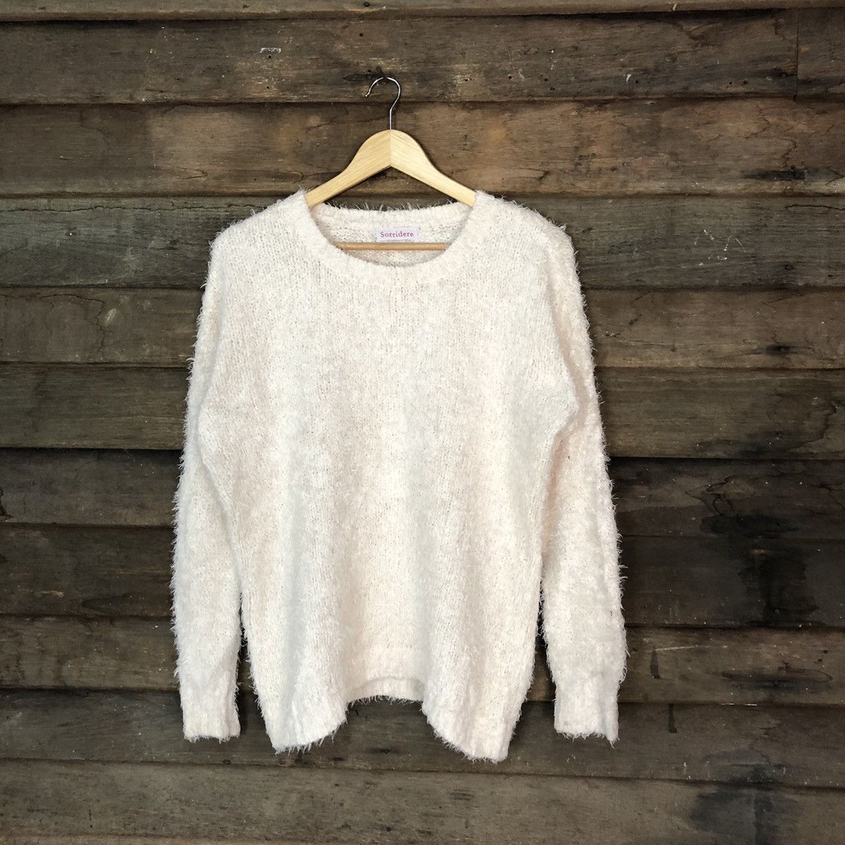 Homespun Knitwear × Japanese Brand × Vintage Sorridere White Shag Shaggy Fur Mohair Knitwear #6998 Size L / US 10 / IT 46 - 1 Thumbnail
