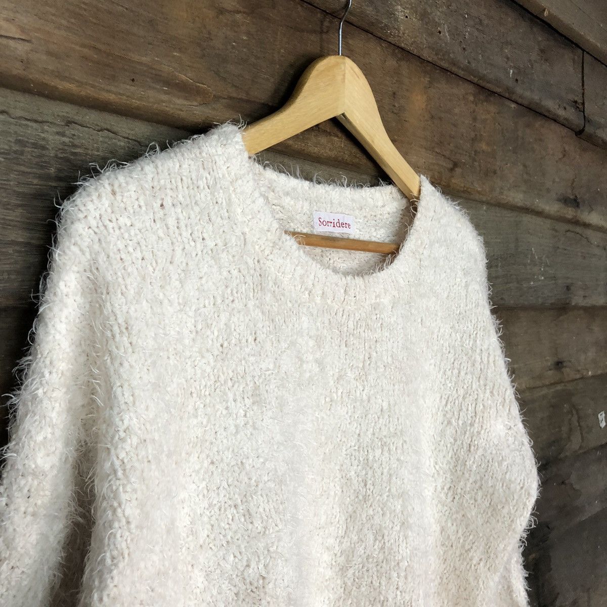 Homespun Knitwear × Japanese Brand × Vintage Sorridere White Shag Shaggy Fur Mohair Knitwear #6998 Size L / US 10 / IT 46 - 6 Thumbnail