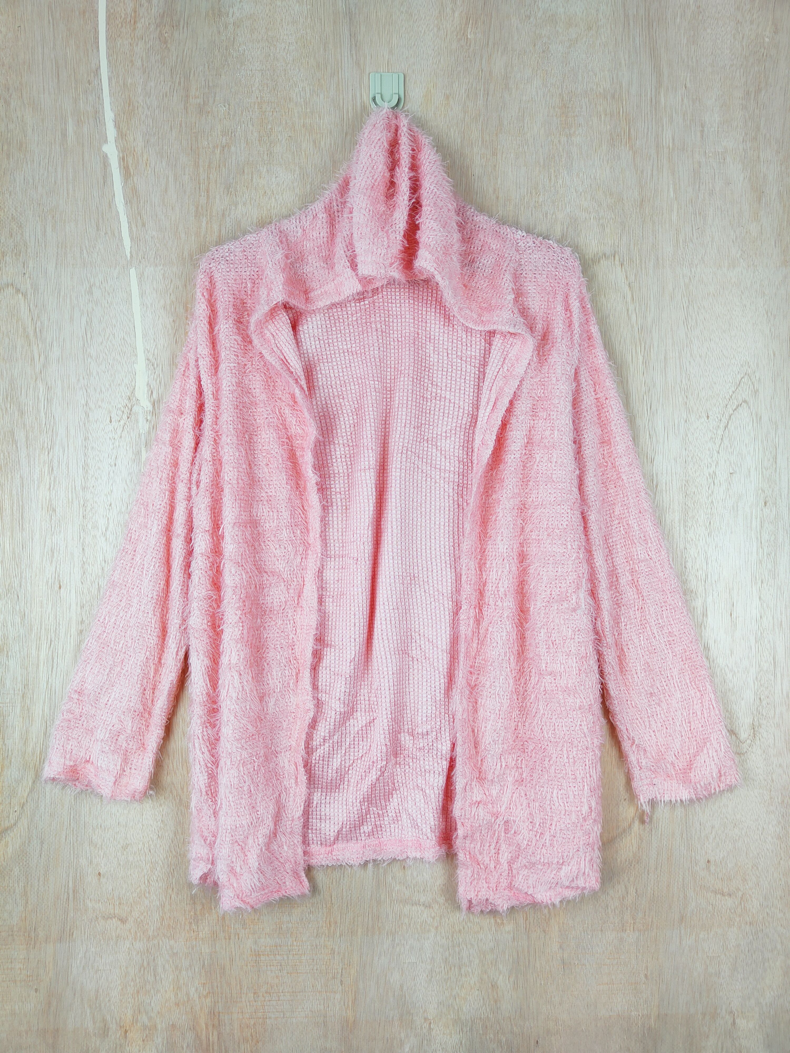 Japanese Brand Pink Shag Shaggy Fur Mohair cardigan hoodie Knitwear #S265 Size S / US 4 / IT 40 - 1 Thumbnail