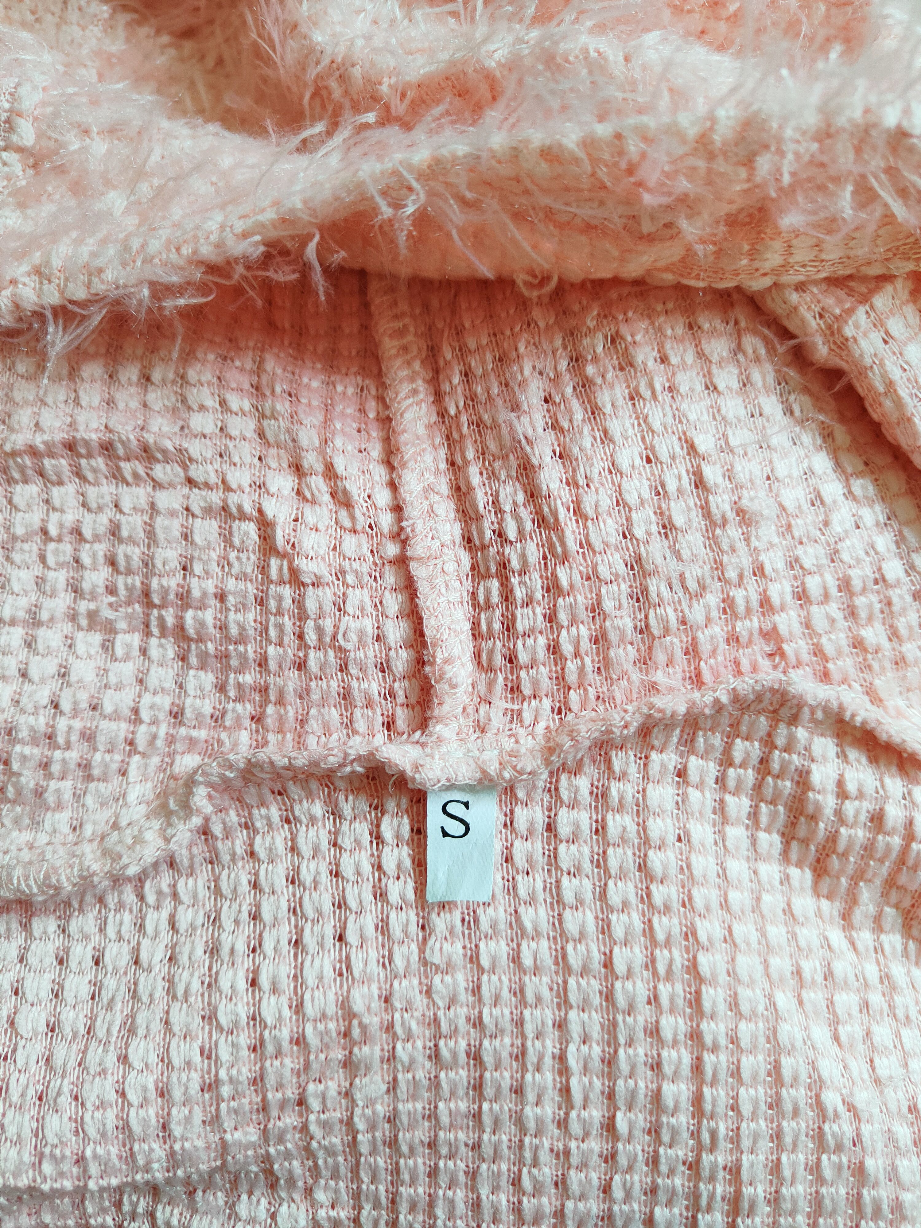 Japanese Brand Pink Shag Shaggy Fur Mohair cardigan hoodie Knitwear #S265 Size S / US 4 / IT 40 - 10 Thumbnail