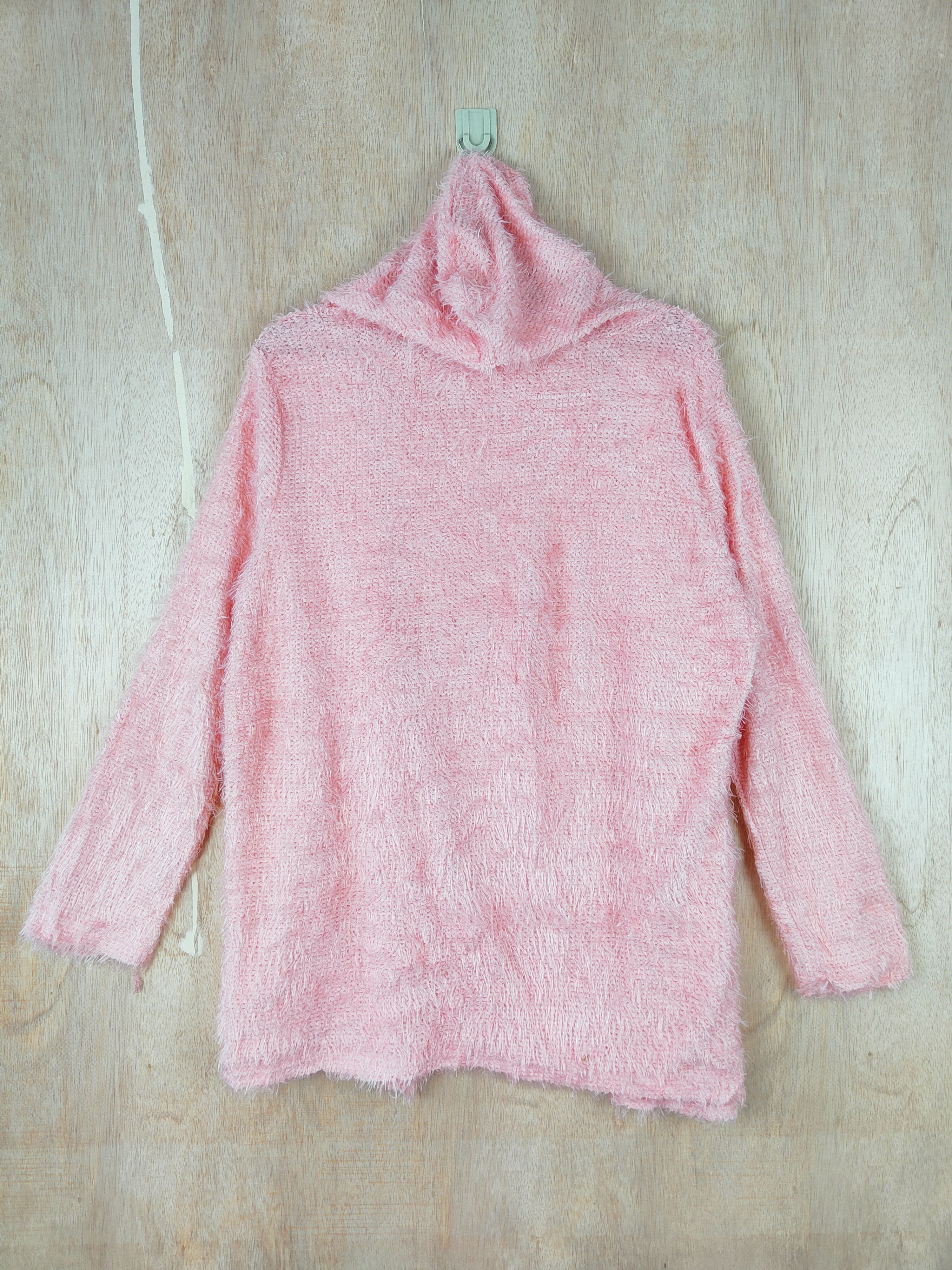 Japanese Brand Pink Shag Shaggy Fur Mohair cardigan hoodie Knitwear #S265 Size S / US 4 / IT 40 - 5 Thumbnail