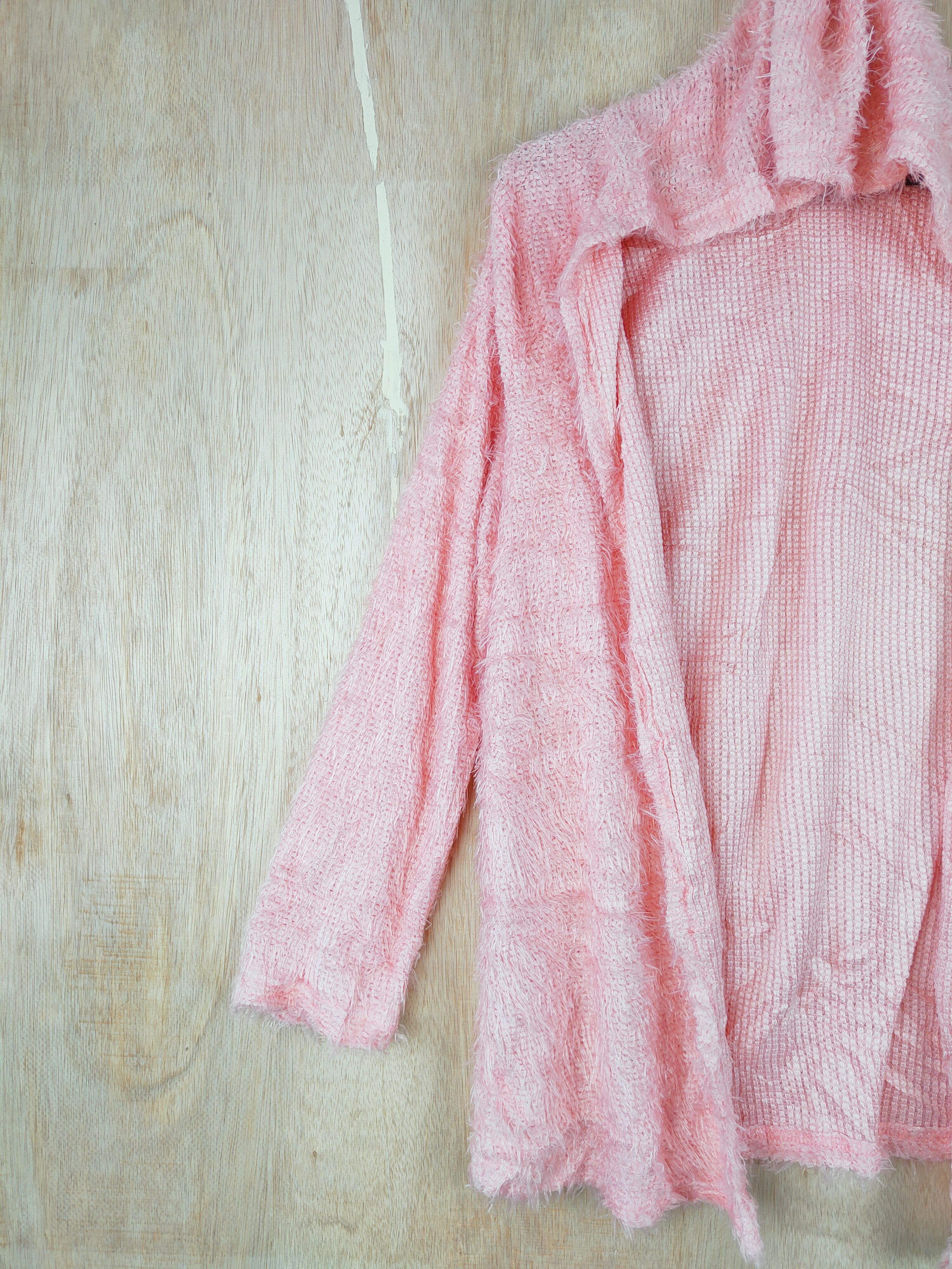 Japanese Brand Pink Shag Shaggy Fur Mohair cardigan hoodie Knitwear #S265 Size S / US 4 / IT 40 - 3 Thumbnail