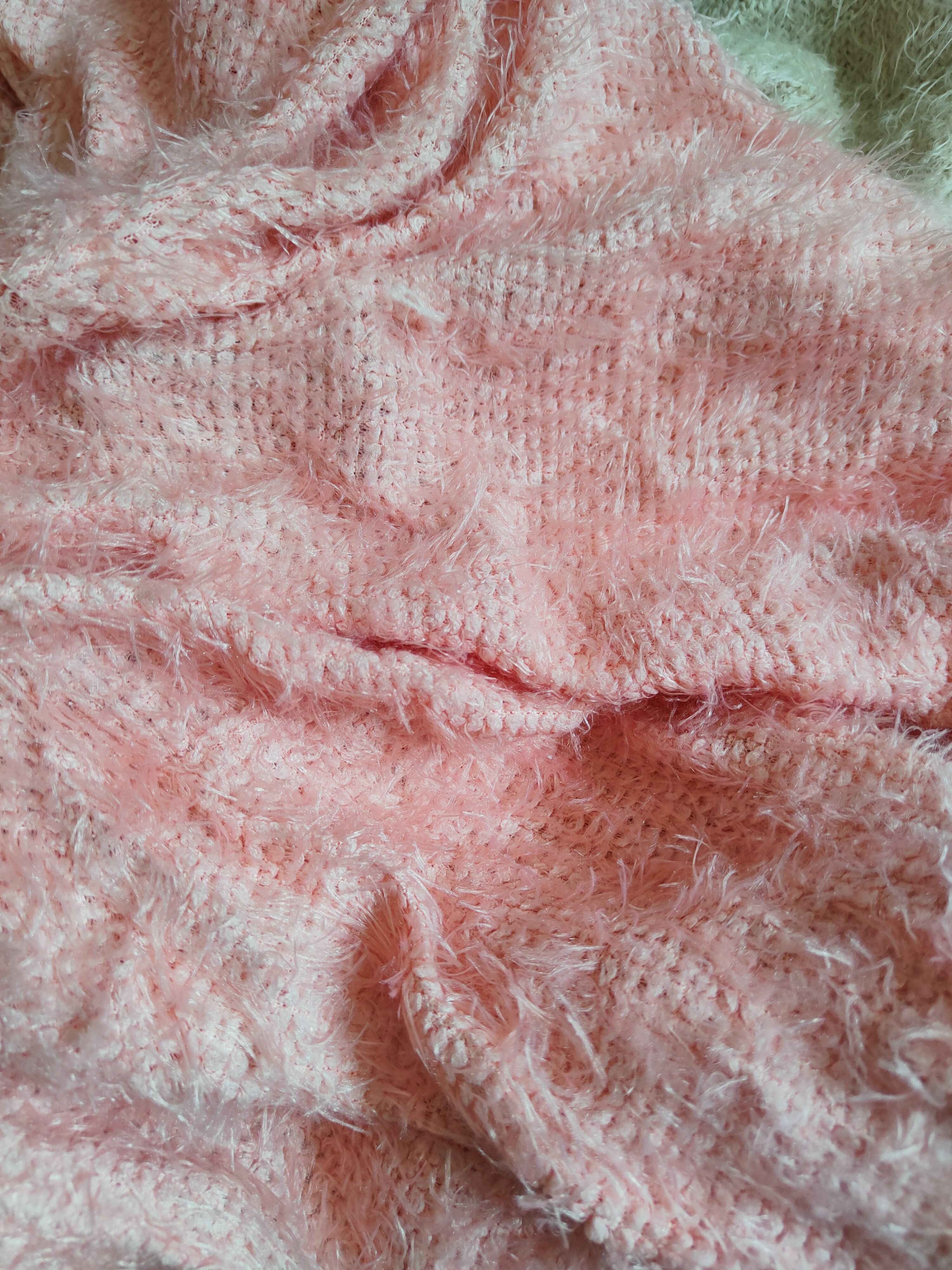 Japanese Brand Pink Shag Shaggy Fur Mohair cardigan hoodie Knitwear #S265 Size S / US 4 / IT 40 - 8 Thumbnail