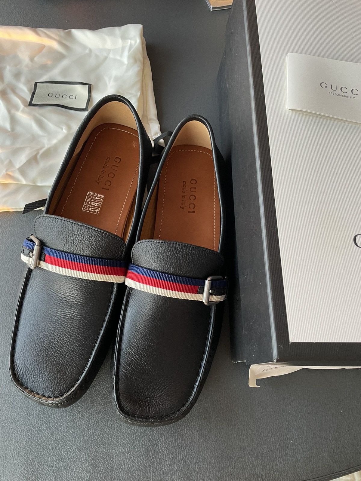 Gucci Rare Limited Super Runway Brand New Bee Leather Loafer Size US 10 / EU 43 - 17 Thumbnail