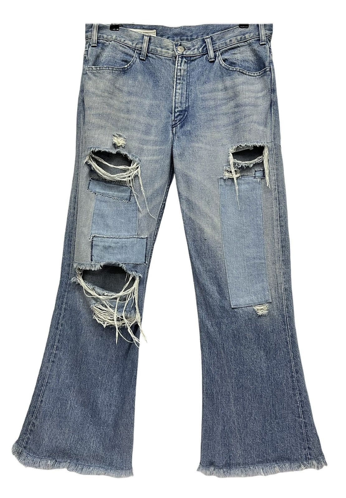 Kostas Murkudis Vintage INPAICHTHYS KERRI Thrashed Patchwork Flare Punk Rock Size US 32 / EU 48 - 2 Thumbnail