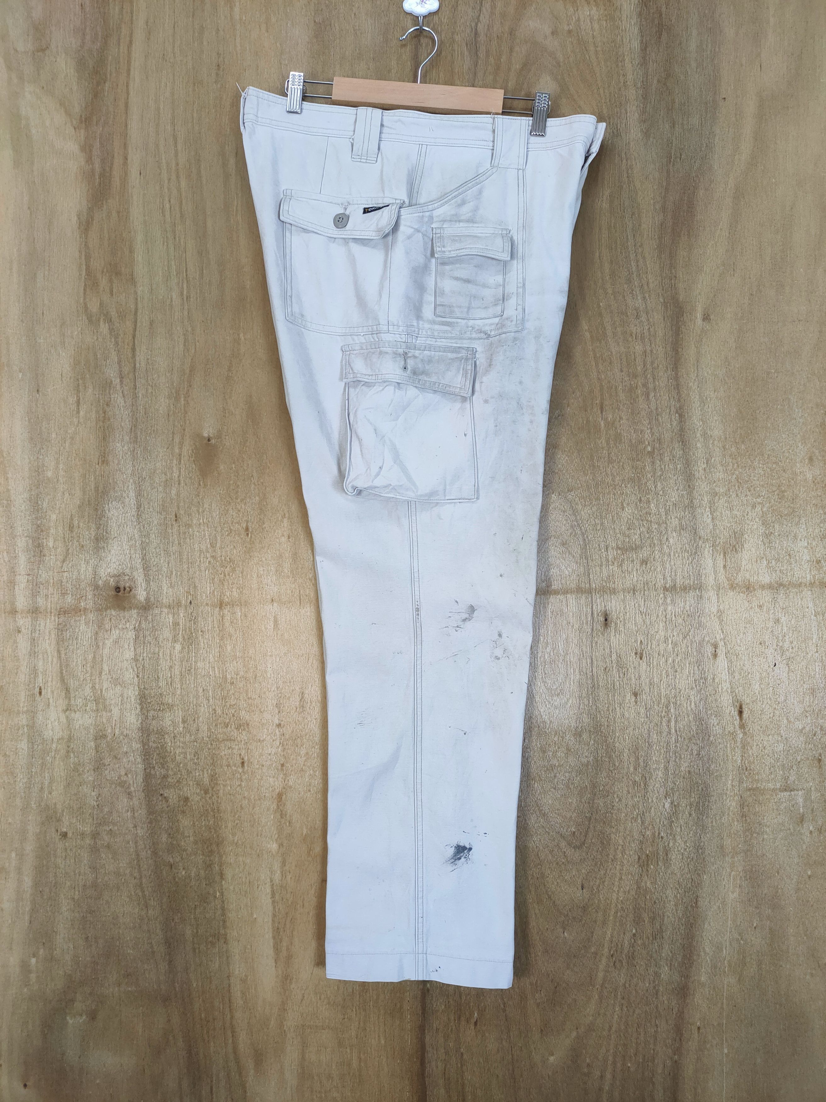 Japanese Brand × White's Boots TORAICHI FADED WHITE VINTAGE WORKWEAR CARGO PANTS Size US 32 / EU 48 - 12 Thumbnail