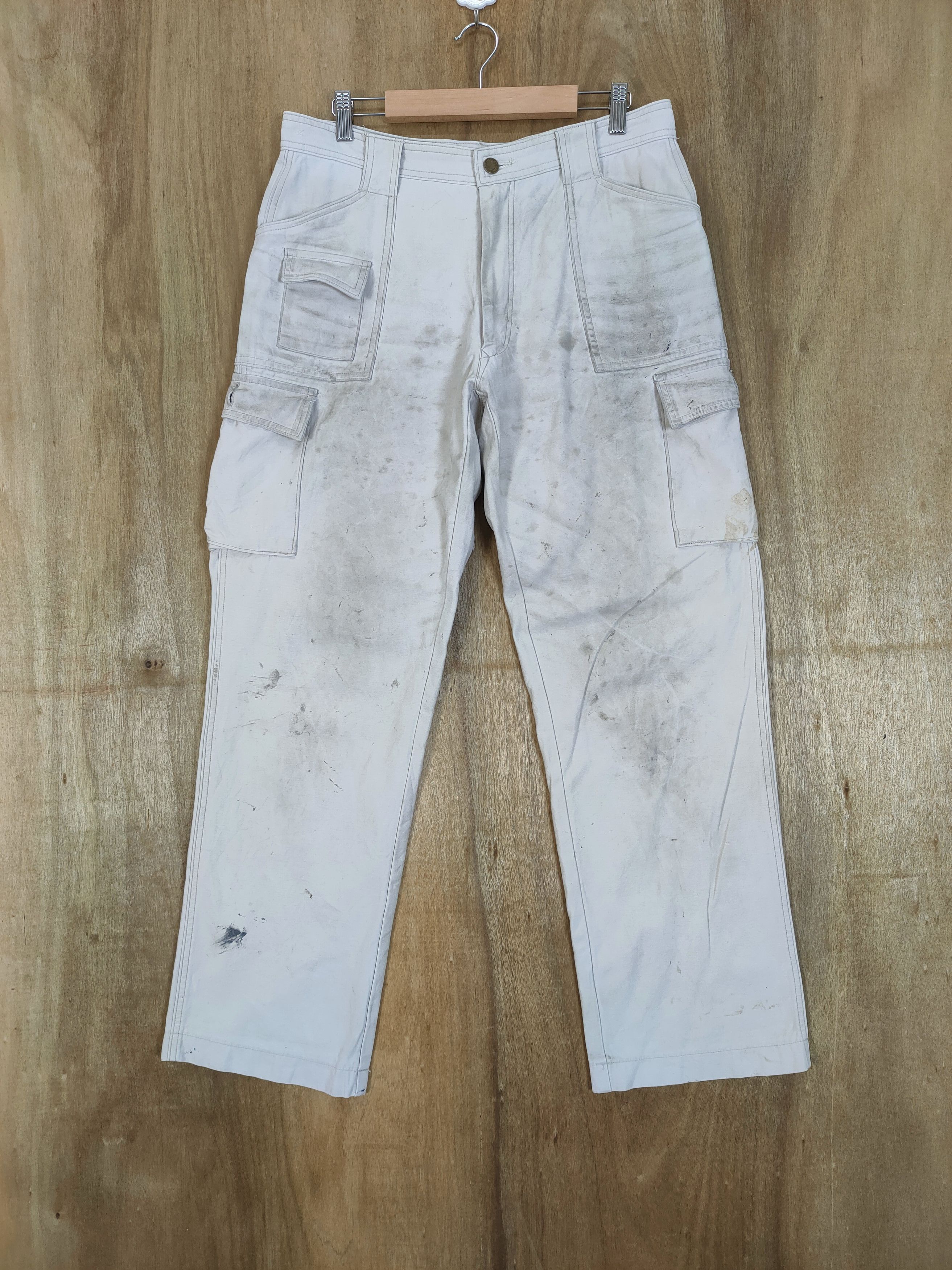 Japanese Brand × White's Boots TORAICHI FADED WHITE VINTAGE WORKWEAR CARGO PANTS Size US 32 / EU 48 - 1 Thumbnail