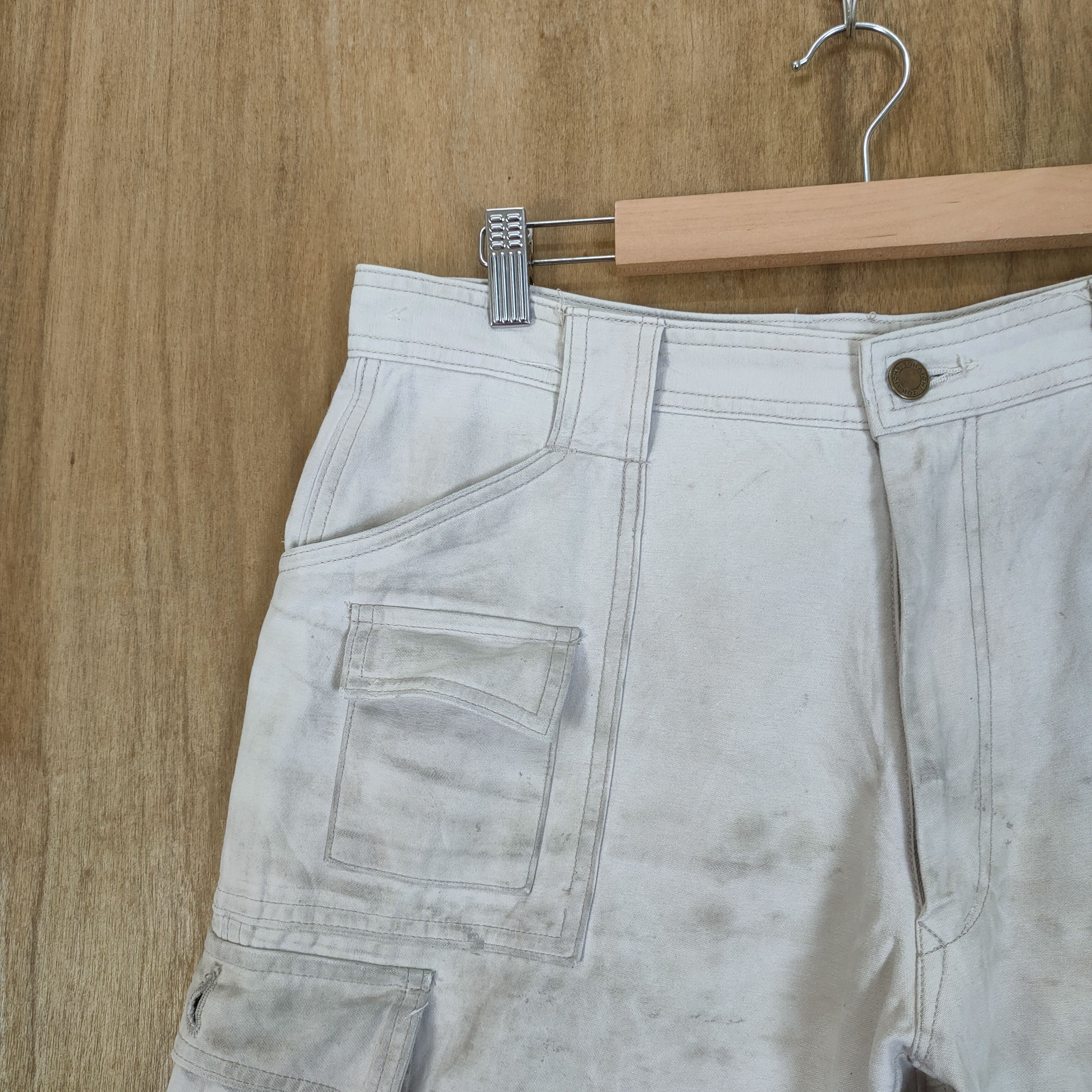 Japanese Brand × White's Boots TORAICHI FADED WHITE VINTAGE WORKWEAR CARGO PANTS Size US 32 / EU 48 - 5 Thumbnail