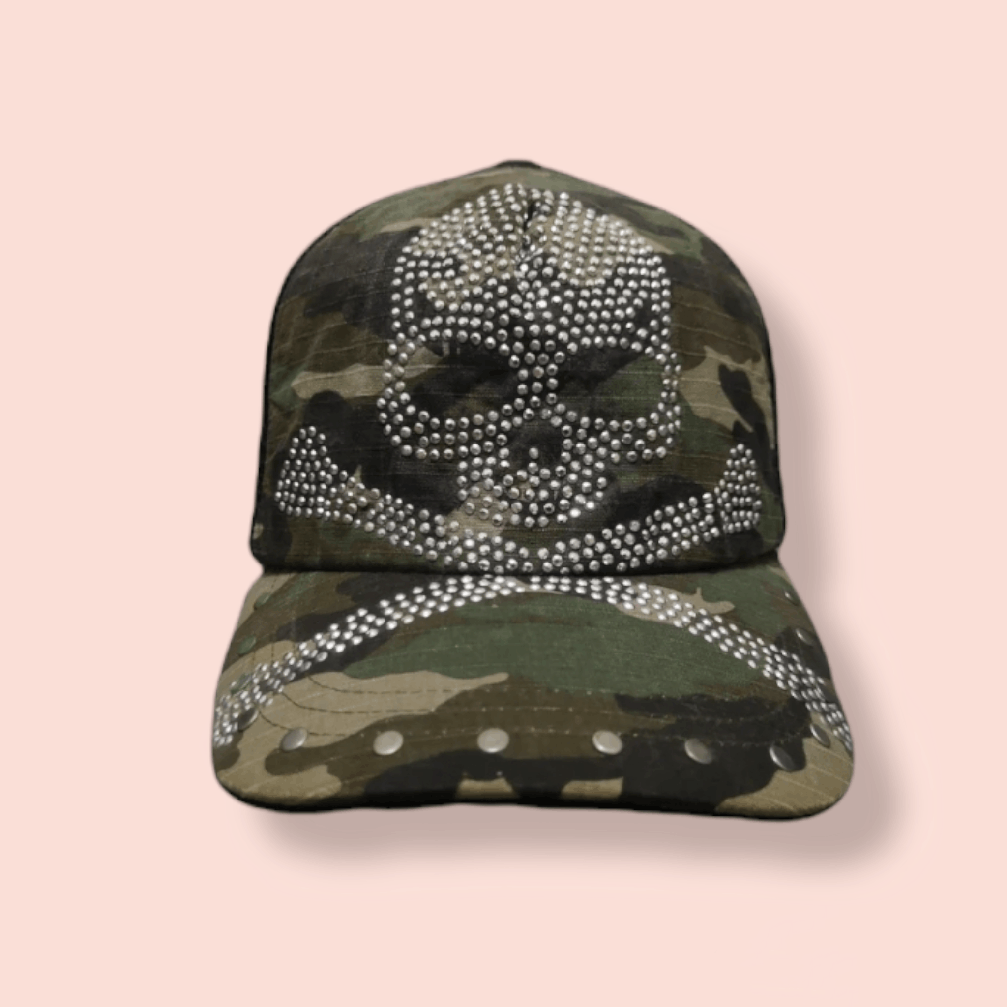 Seditionaries STUDDED SKULL & BONES CAMO TRUCKER SNAPBACK Size ONE SIZE - 2 Thumbnail