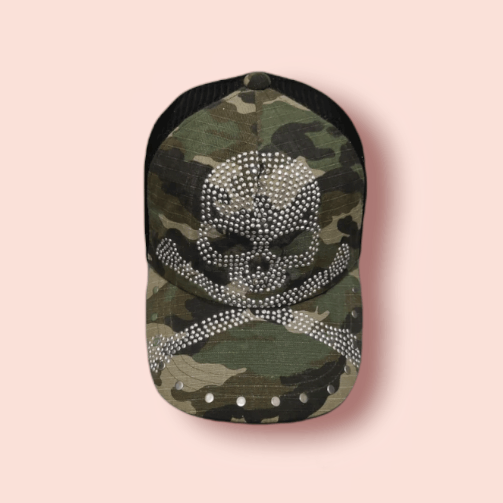 Seditionaries STUDDED SKULL & BONES CAMO TRUCKER SNAPBACK Size ONE SIZE - 1 Thumbnail
