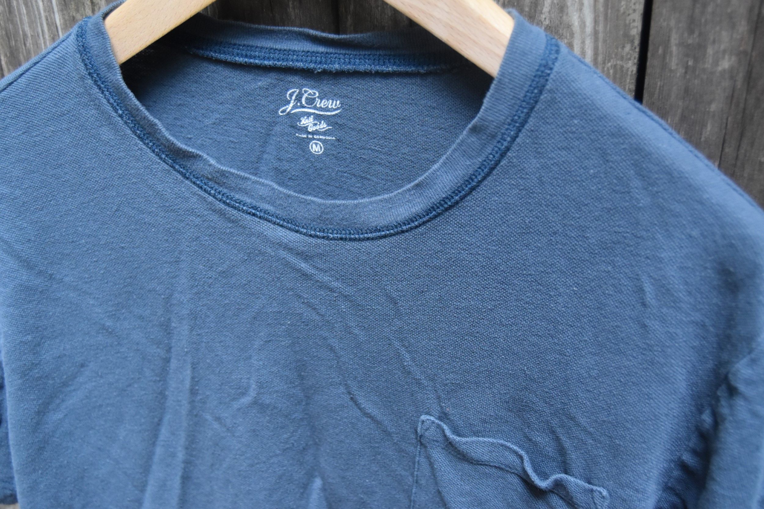 2 J.Crew linen-cotton T-shirts in blue and olive