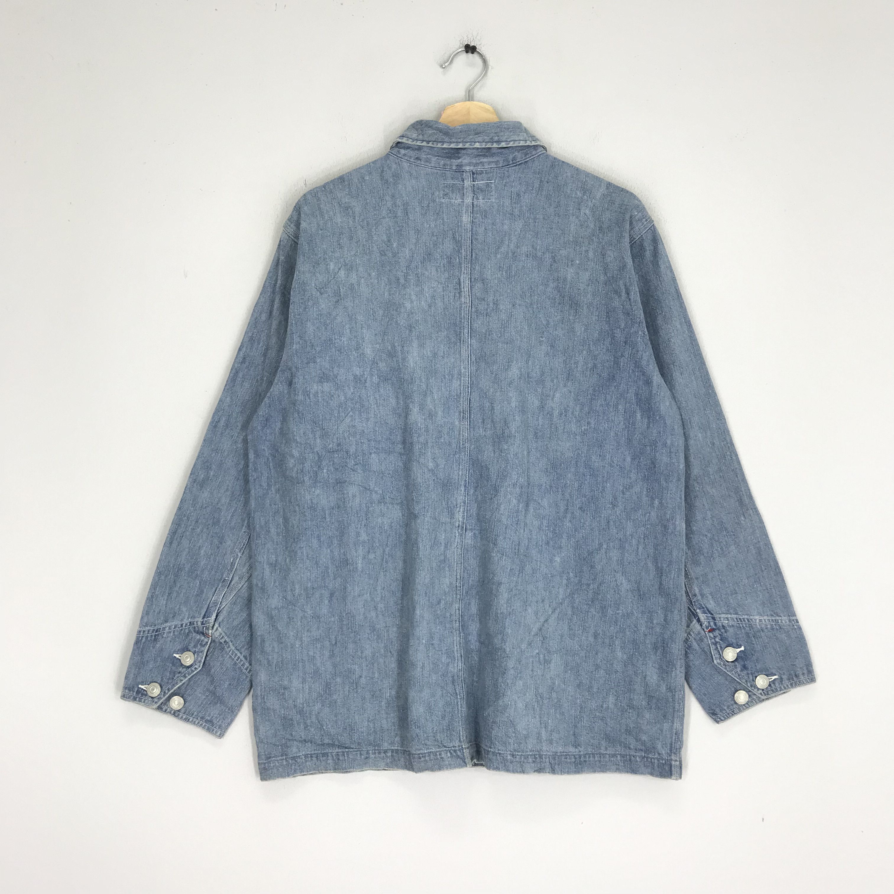 Japanese Brand Vintage Blue Indigo Labour Denim Jacket Utility Worker Size US M / EU 48-50 / 2 - 2 Thumbnail