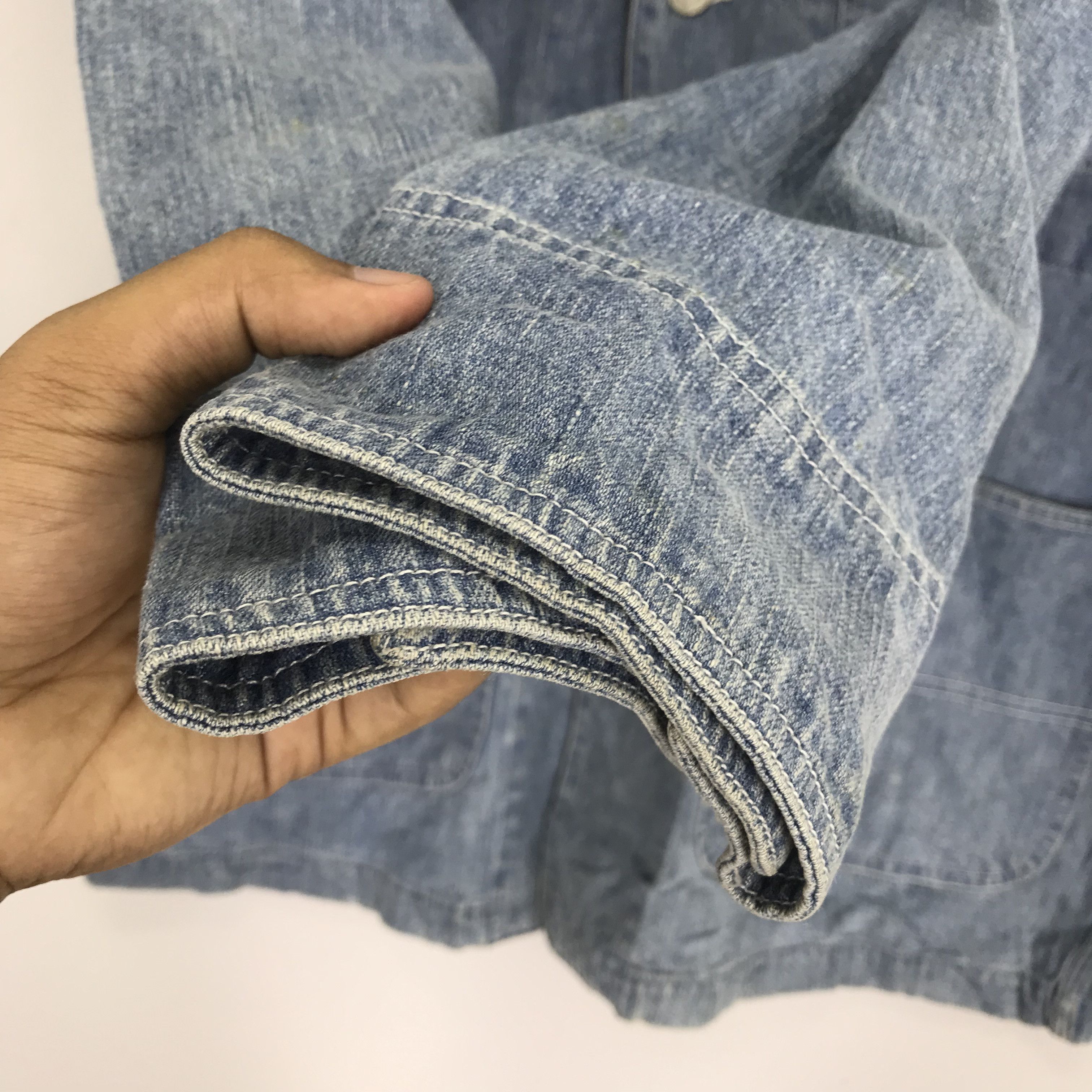 Japanese Brand Vintage Blue Indigo Labour Denim Jacket Utility Worker Size US M / EU 48-50 / 2 - 5 Thumbnail