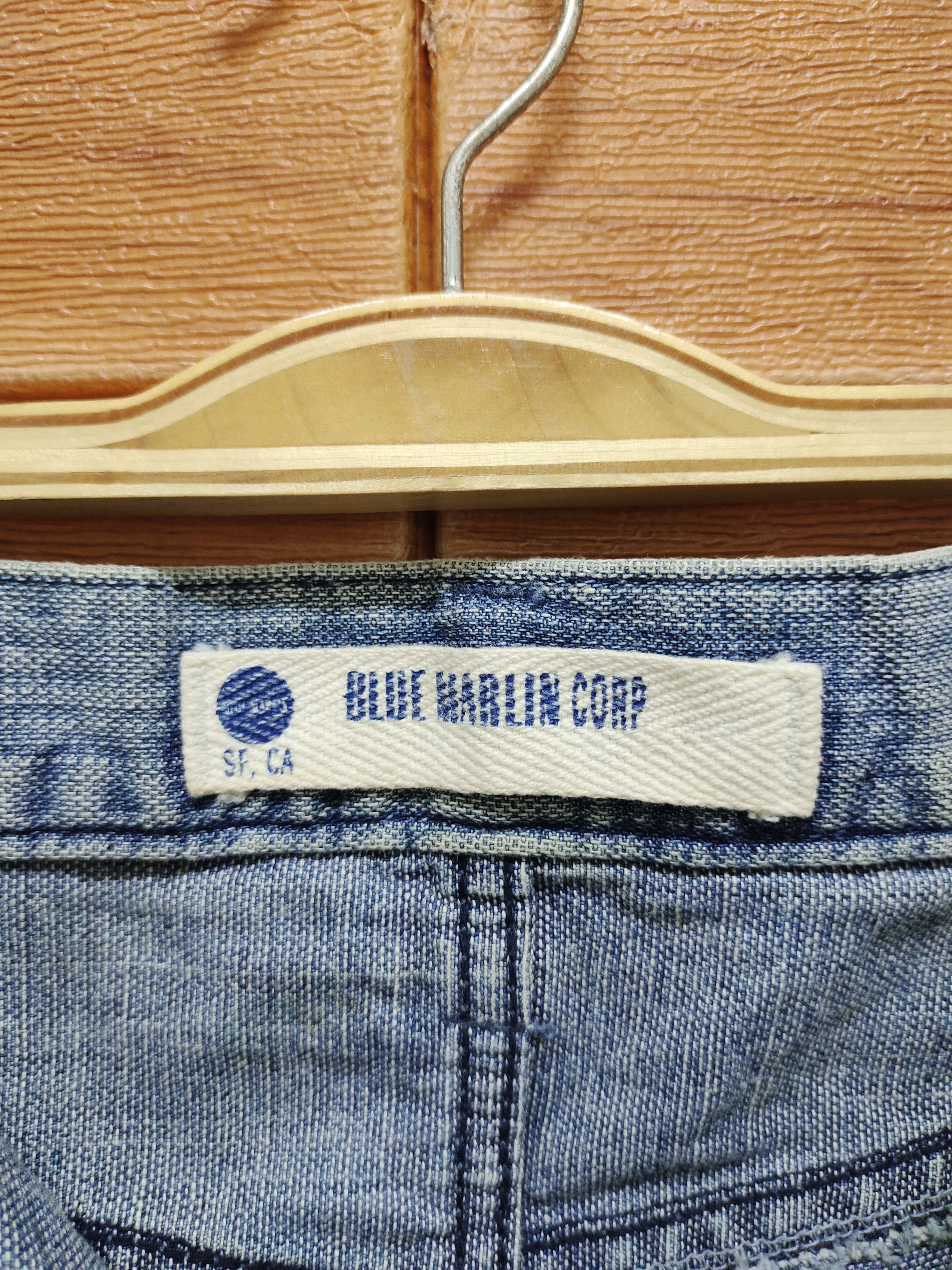 Hysteric Glamour × Undercover Vintage Blue Marlin Corp Japan Distress Faded Denim Jeans Size US 35 - 15 Thumbnail