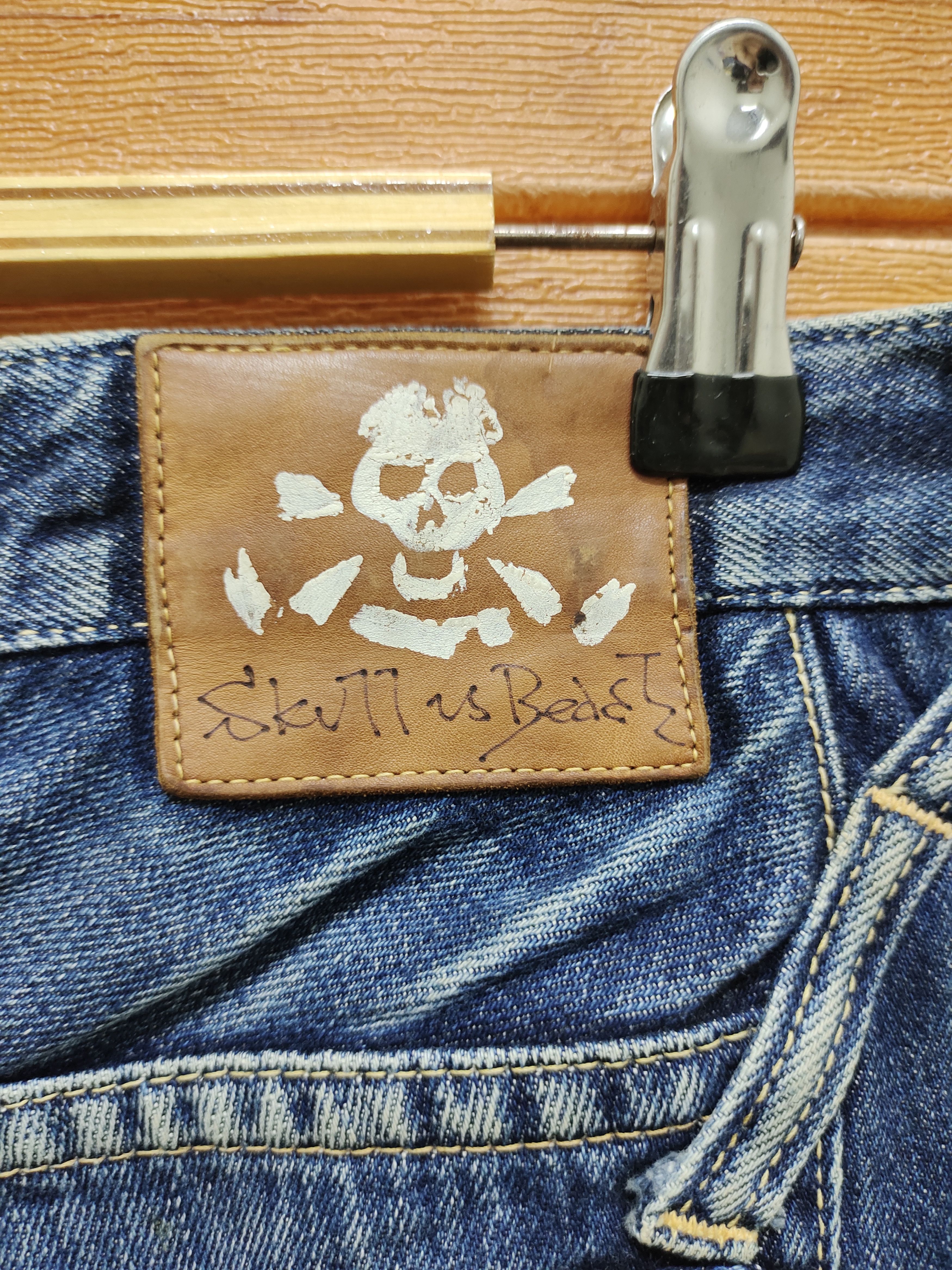 Beauty Beast 🇯🇵 Skull Archemist X Beauty Beast Redline Selvedge Denim Size US 33 - 5 Thumbnail