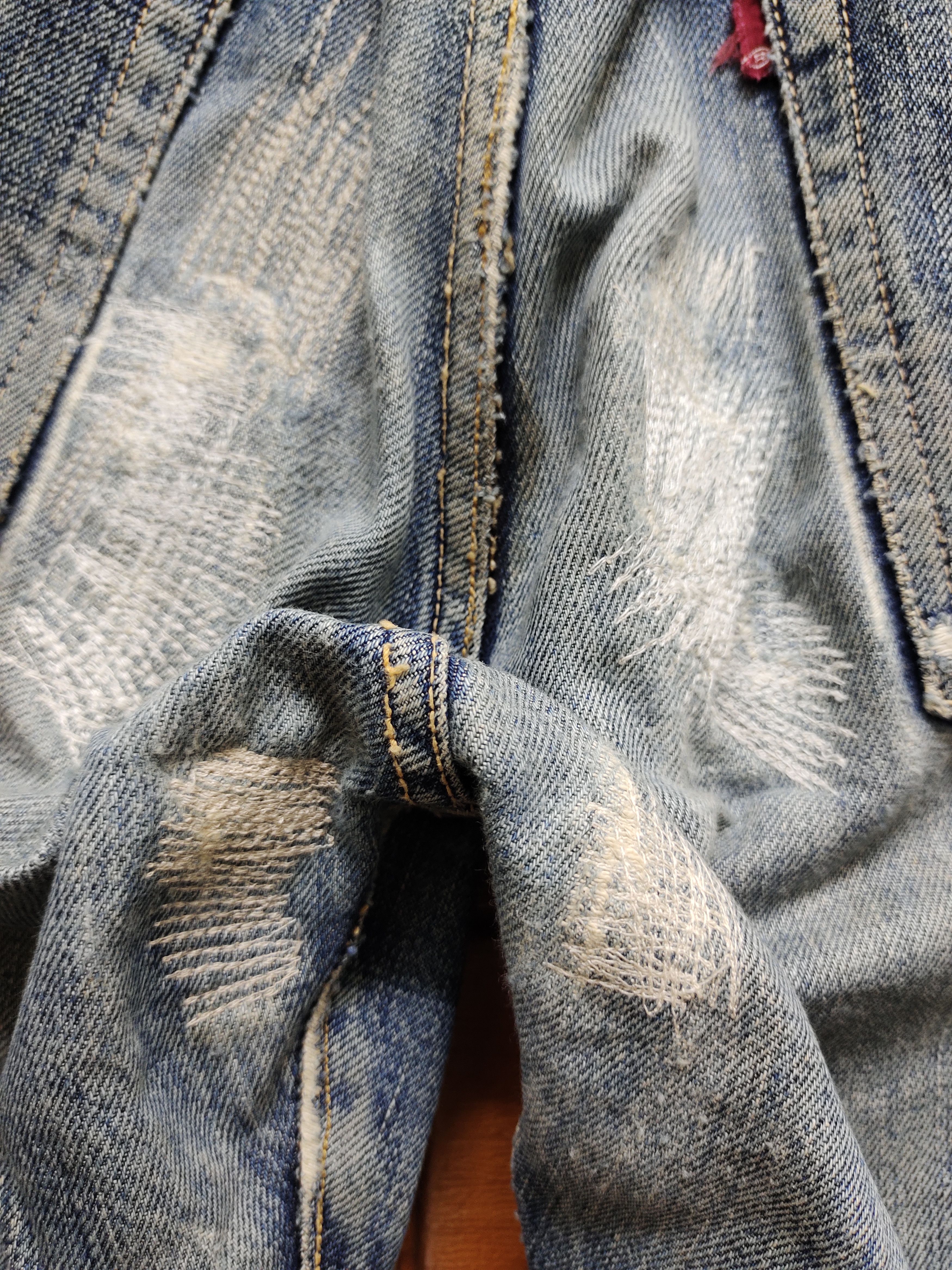 Full Count & Co. Vintage 90s Fullcount Distressed Selvedge Denim Size US 30 / EU 46 - 11 Thumbnail