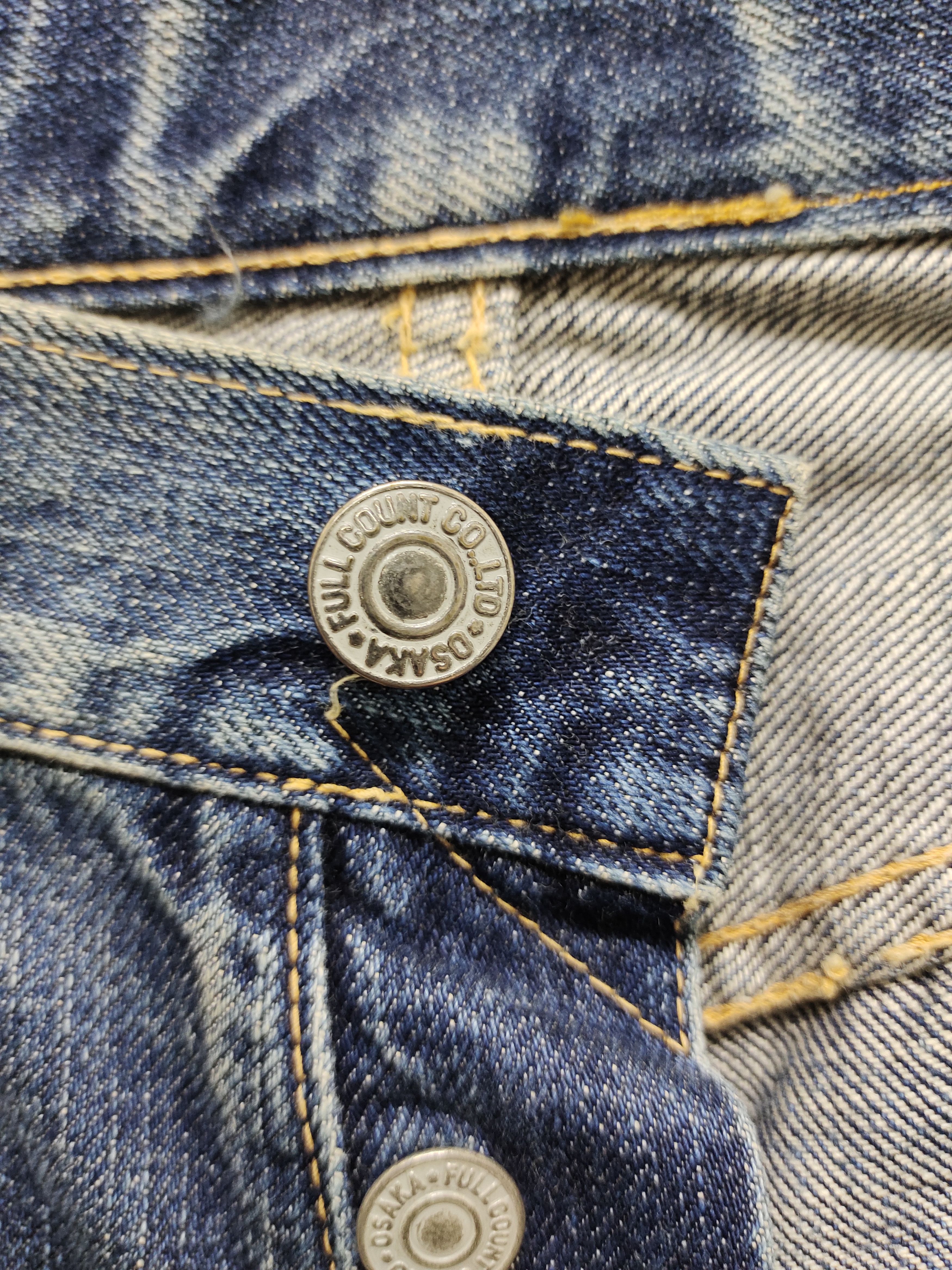 Full Count & Co. Vintage 90s Fullcount Distressed Selvedge Denim Size US 30 / EU 46 - 16 Thumbnail