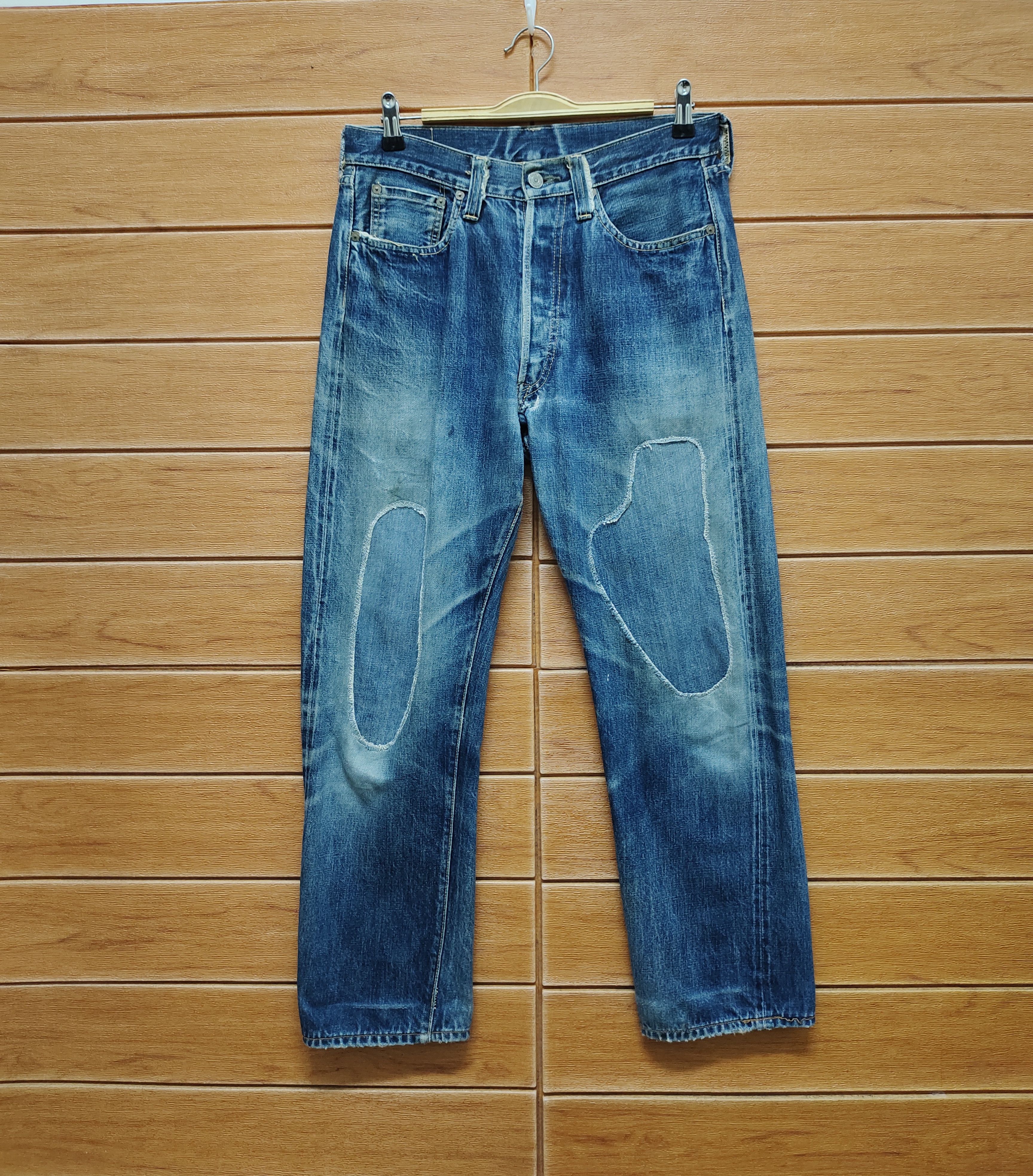 Full Count & Co. Vintage 90s Fullcount Distressed Selvedge Denim Size US 30 / EU 46 - 1 Thumbnail
