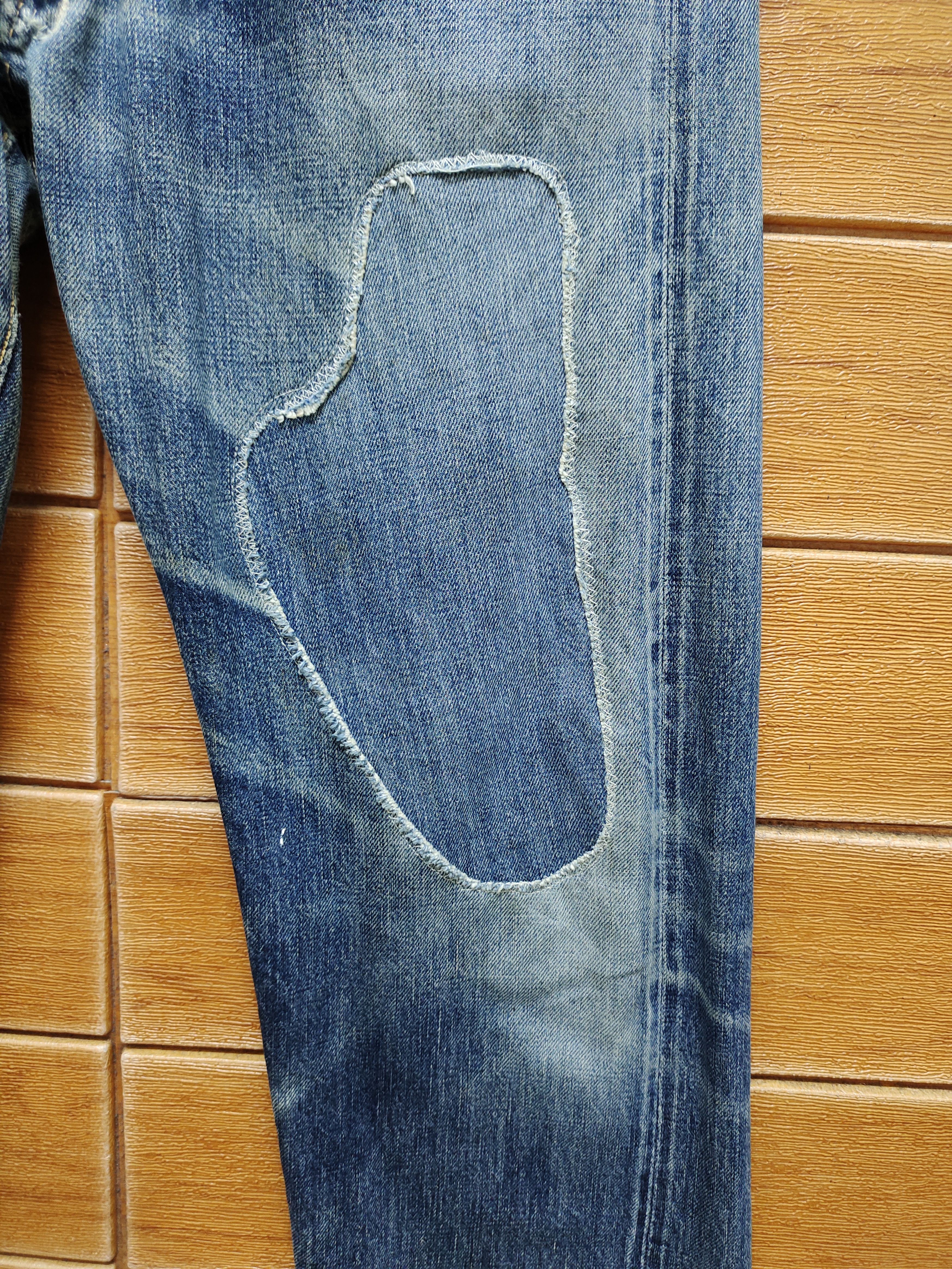 Full Count & Co. Vintage 90s Fullcount Distressed Selvedge Denim Size US 30 / EU 46 - 5 Thumbnail