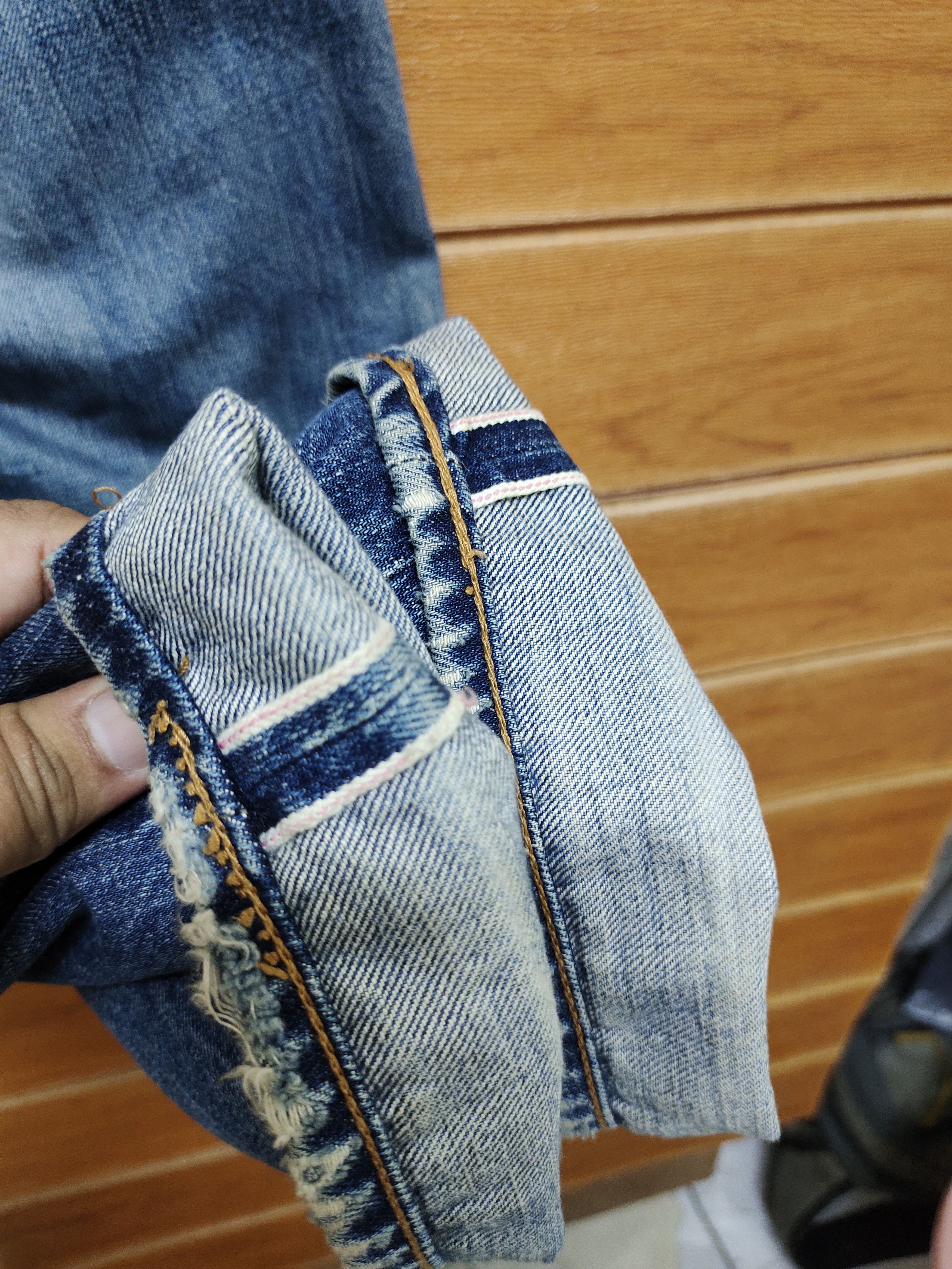 Full Count & Co. Vintage 90s Fullcount Distressed Selvedge Denim Size US 30 / EU 46 - 14 Thumbnail