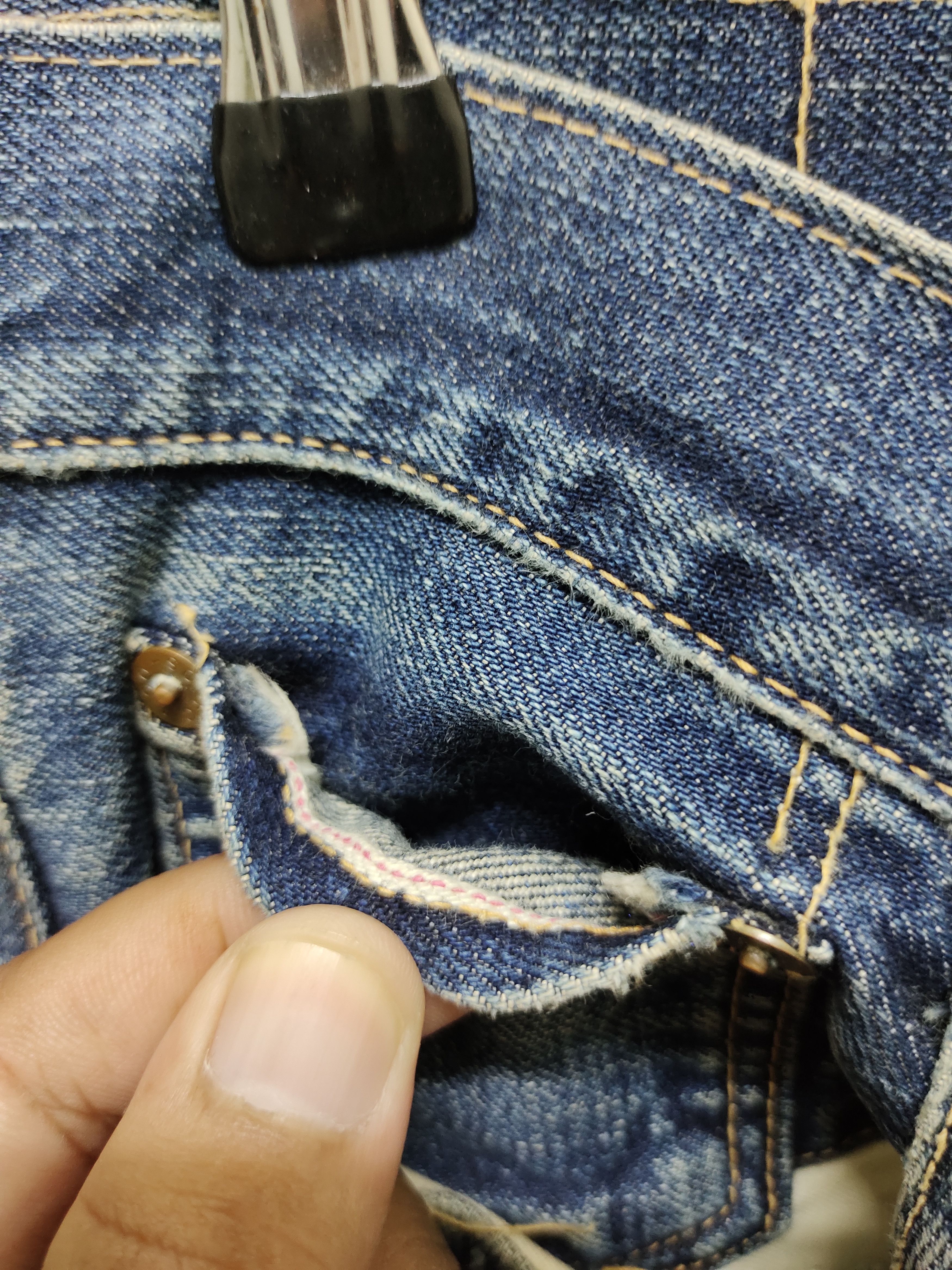 Full Count & Co. Vintage 90s Fullcount Distressed Selvedge Denim Size US 30 / EU 46 - 17 Thumbnail