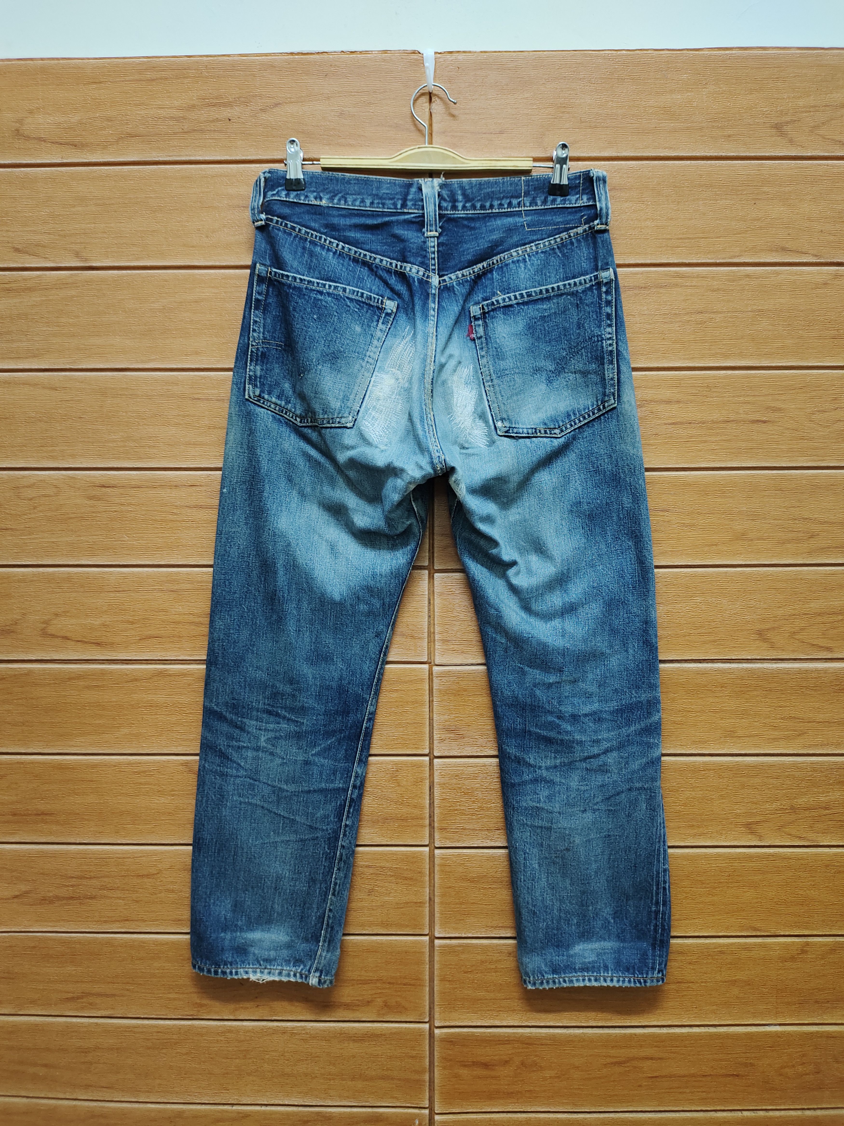 Full Count & Co. Vintage 90s Fullcount Distressed Selvedge Denim Size US 30 / EU 46 - 10 Thumbnail