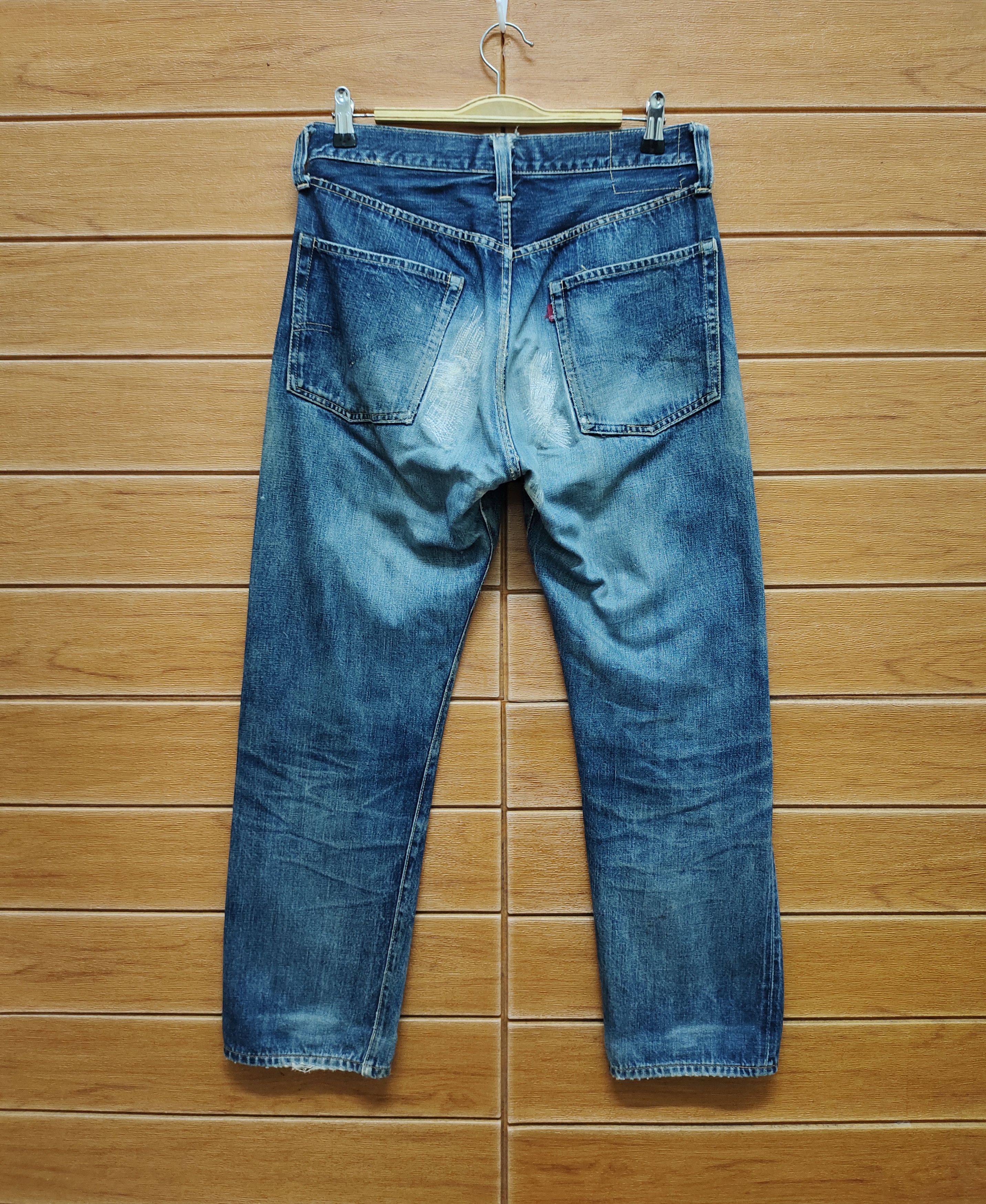 Full Count & Co. Vintage 90s Fullcount Distressed Selvedge Denim Size US 30 / EU 46 - 2 Thumbnail