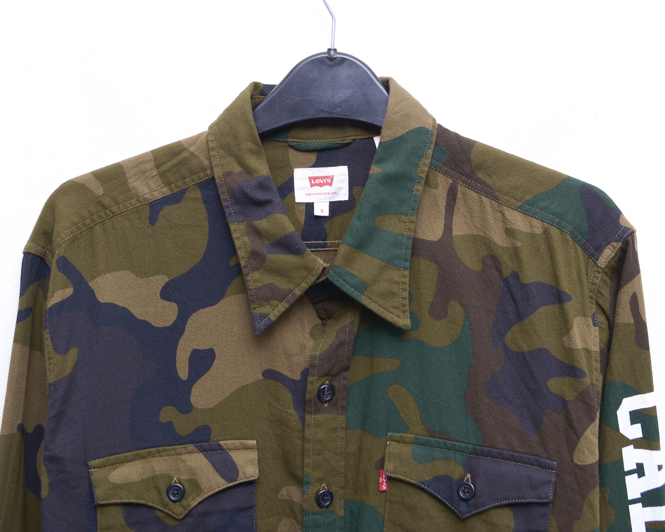 Levi's S Camo Shirt Spellout Logo Long Sleeve Casual Army Combats Size US S / EU 44-46 / 1 - 3 Thumbnail