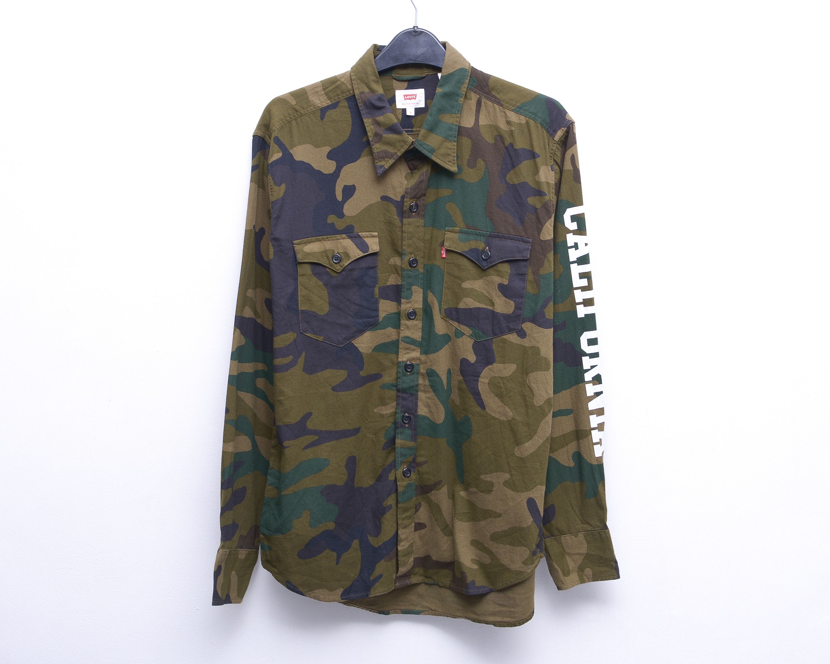 Levi's S Camo Shirt Spellout Logo Long Sleeve Casual Army Combats Size US S / EU 44-46 / 1 - 2 Thumbnail