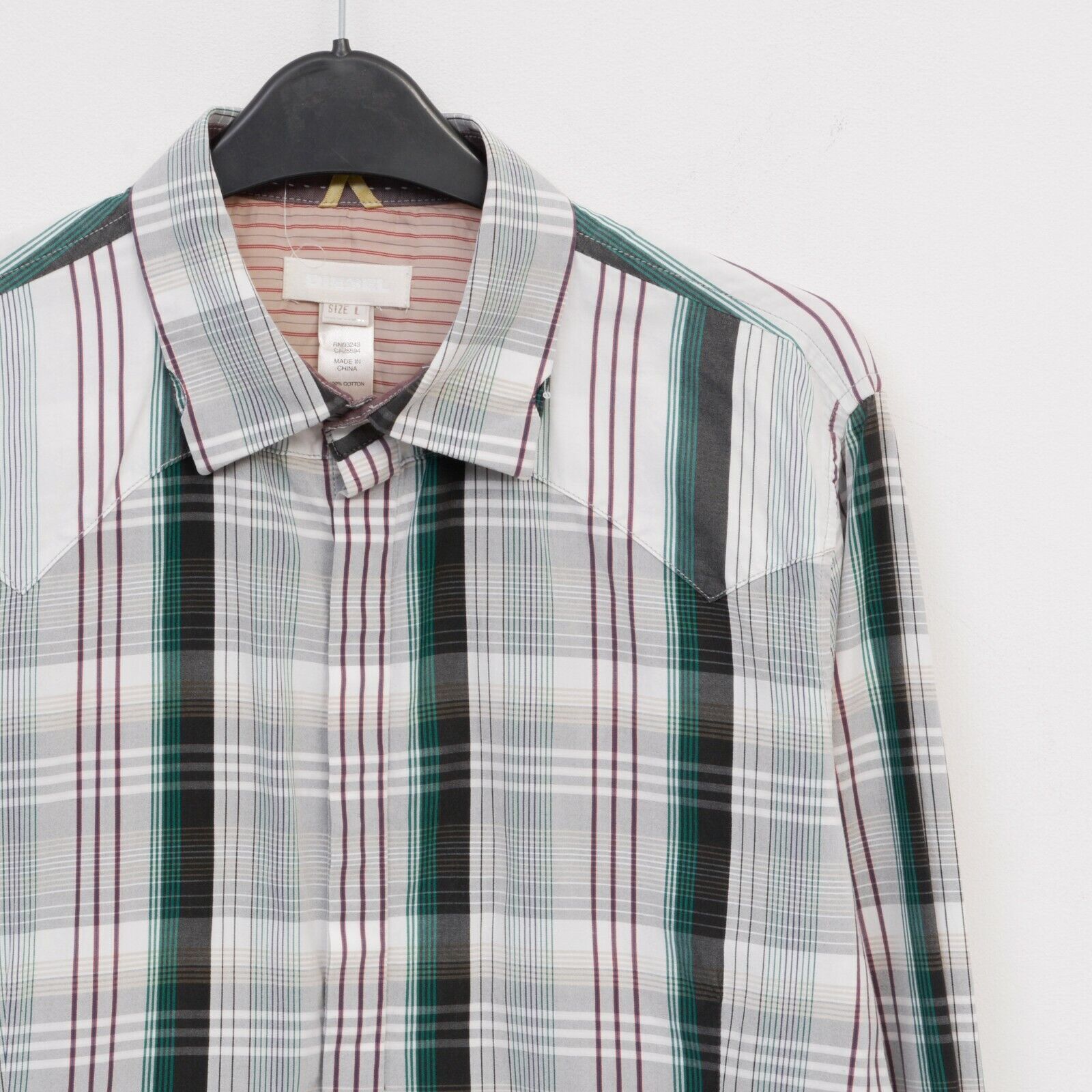 Diesel Shirt US 12 Casual Top Formal Check Long Sleeve Grey Size XL / US 12-14 / IT 48-50 - 3 Thumbnail