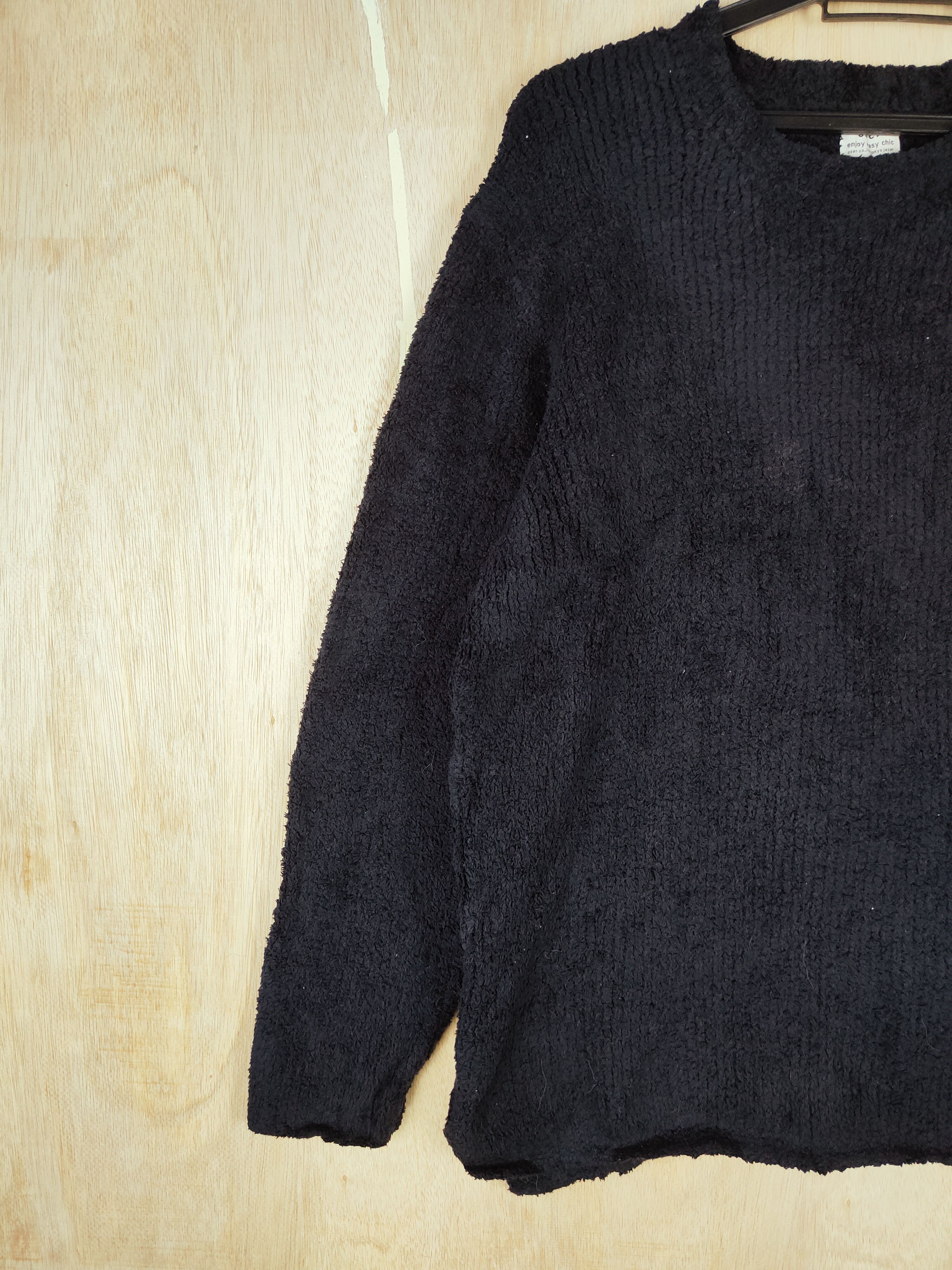 Homespun Knitwear × Japanese Brand Coen Black Shag Shaggy Fur Mohair Knitwear #S290 Size M / US 6-8 / IT 42-44 - 3 Thumbnail