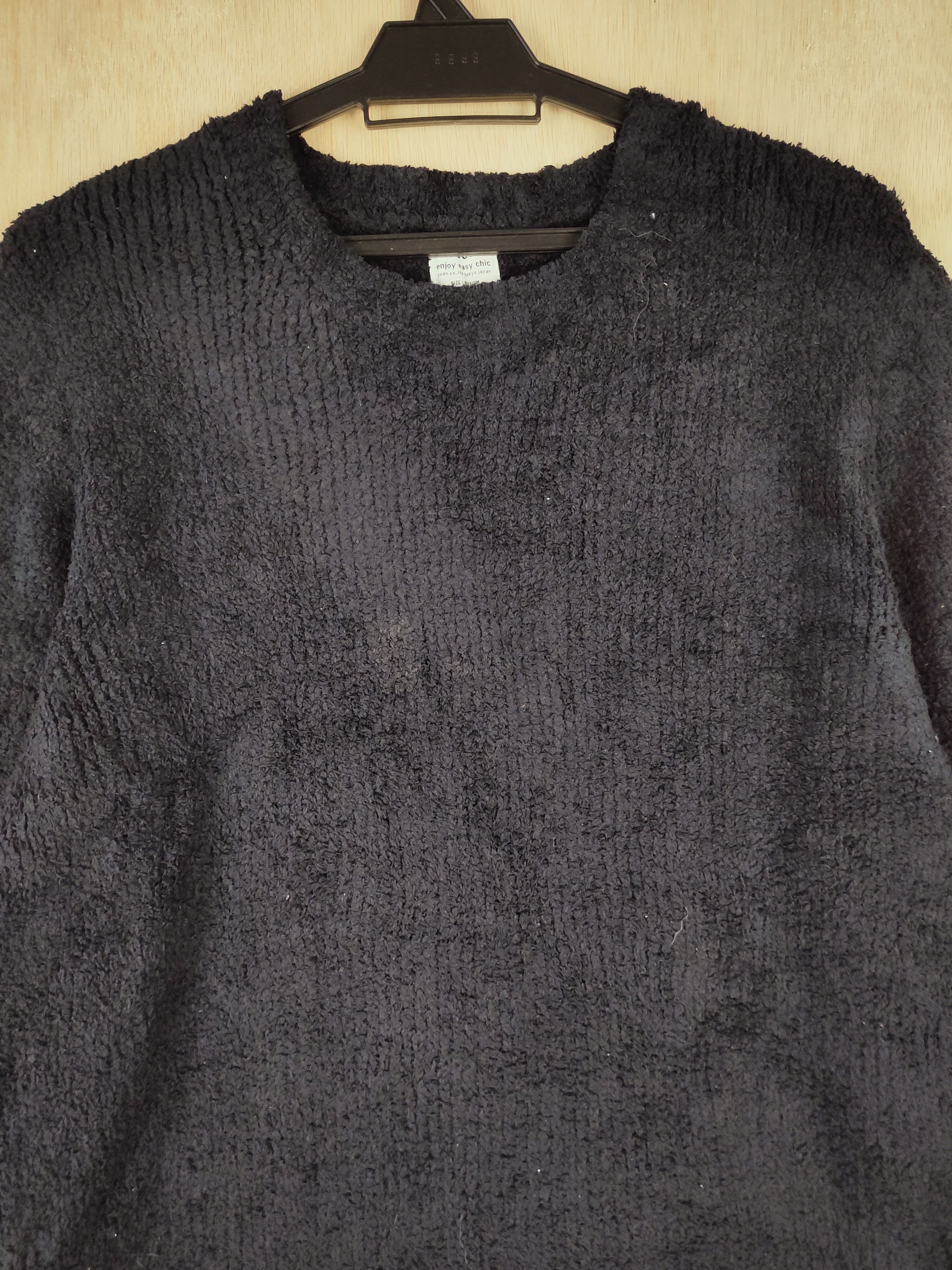 Homespun Knitwear × Japanese Brand Coen Black Shag Shaggy Fur Mohair Knitwear #S290 Size M / US 6-8 / IT 42-44 - 2 Thumbnail