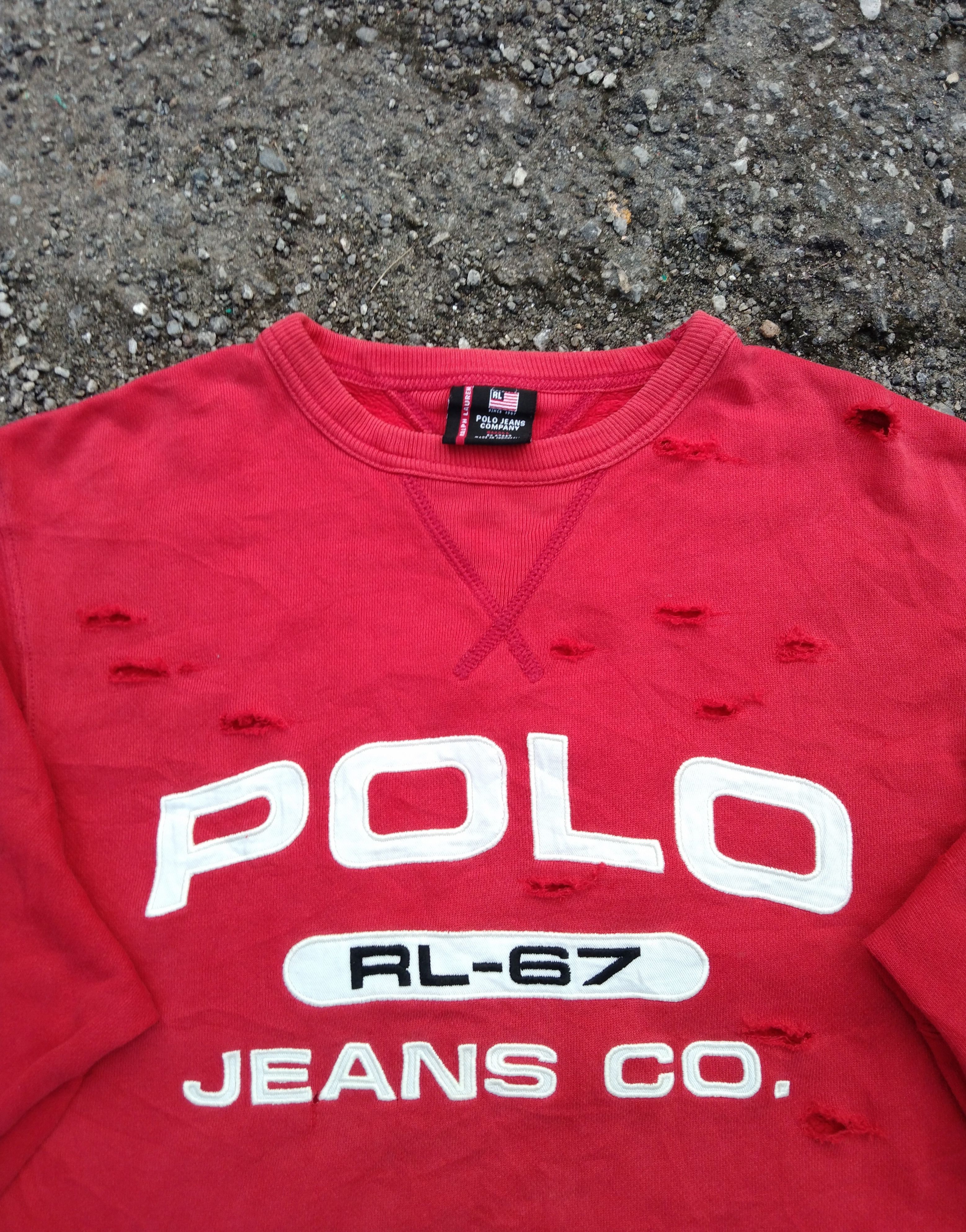Polo Ralph Lauren × Vintage THRASHED🔥VINTAGE POLO RL SWEATSHIRT Size US S / EU 44-46 / 1 - 7 Thumbnail