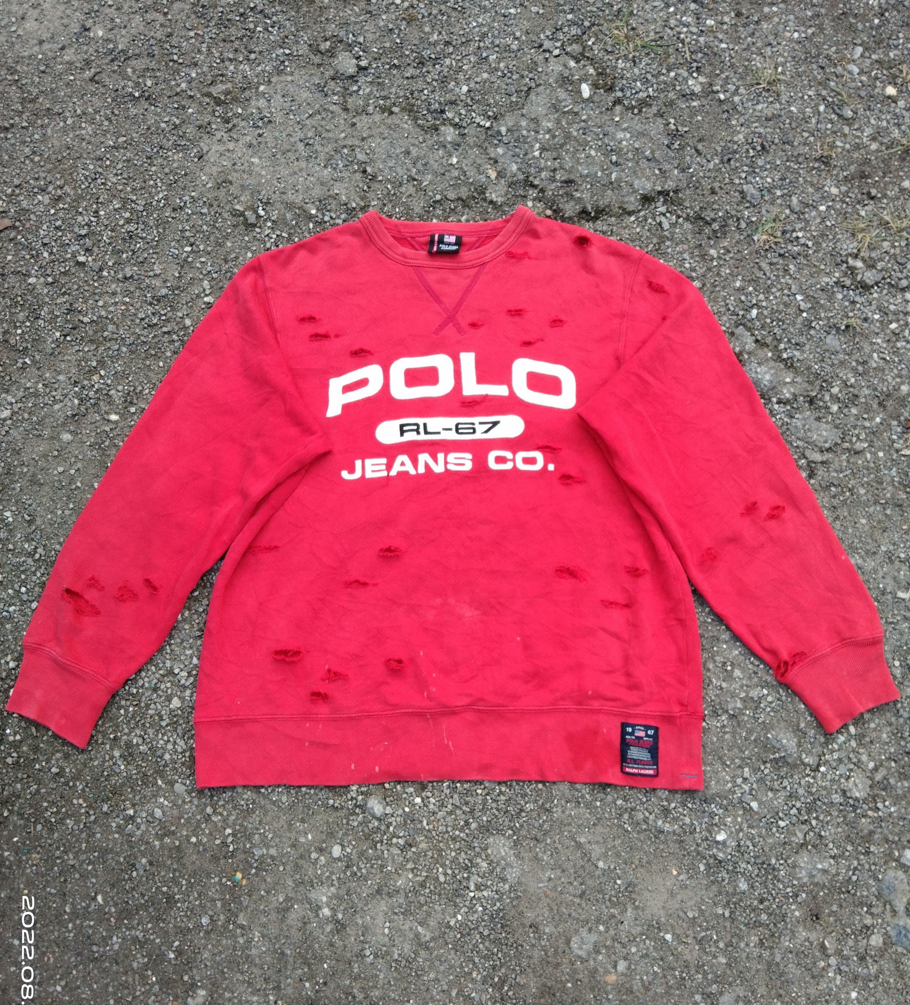 Polo Ralph Lauren × Vintage THRASHED🔥VINTAGE POLO RL SWEATSHIRT Size US S / EU 44-46 / 1 - 3 Thumbnail