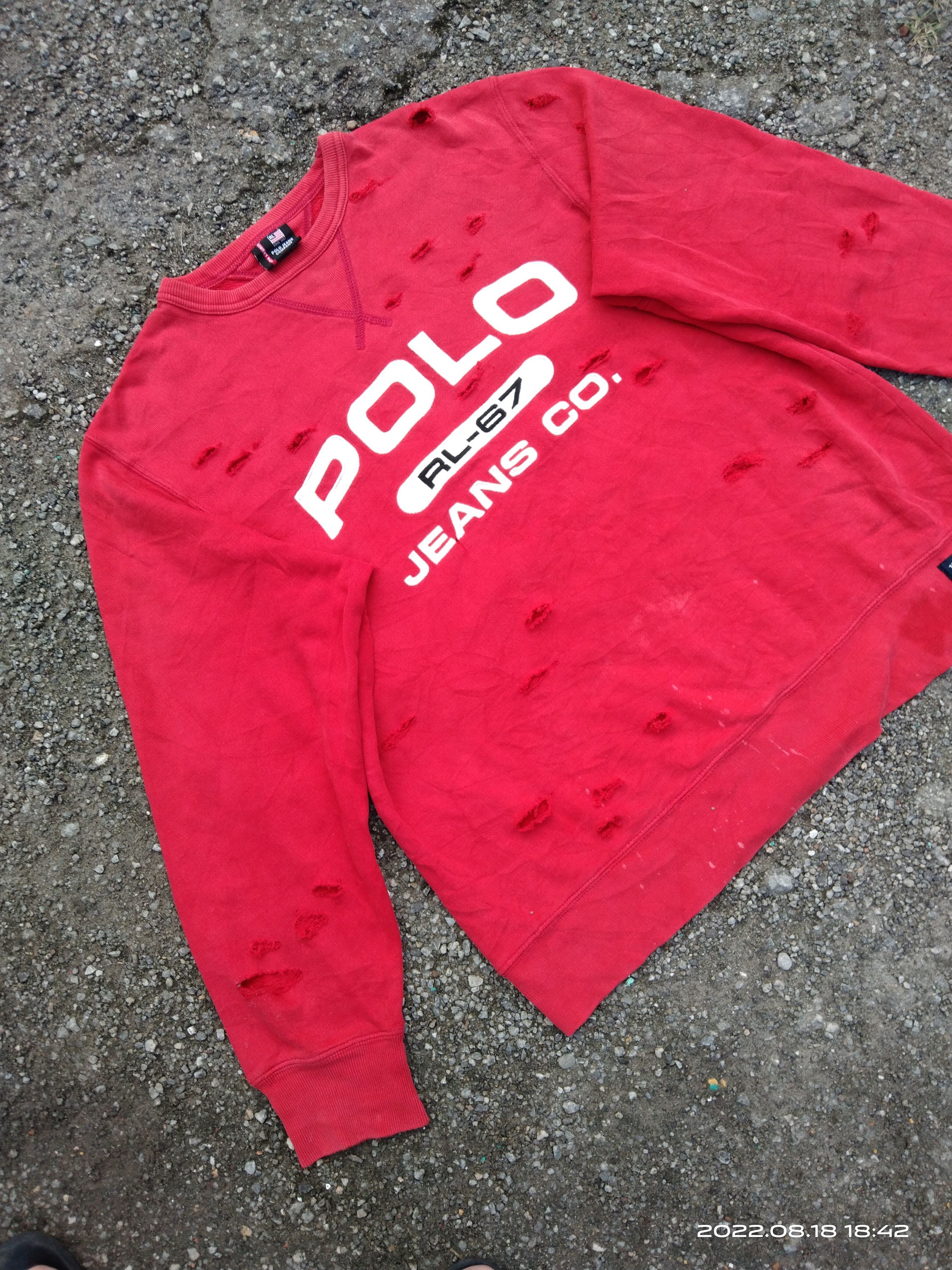 Polo Ralph Lauren × Vintage THRASHED🔥VINTAGE POLO RL SWEATSHIRT Size US S / EU 44-46 / 1 - 2 Thumbnail