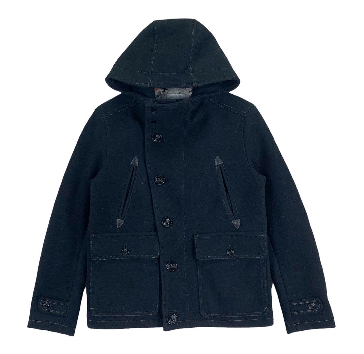 FACTOTUM × Issey Miyake × Japanese Brand VINTAGE FACTOTUM HOODIE WOOL COAT Size US M / EU 48-50 / 2 - 1 Thumbnail