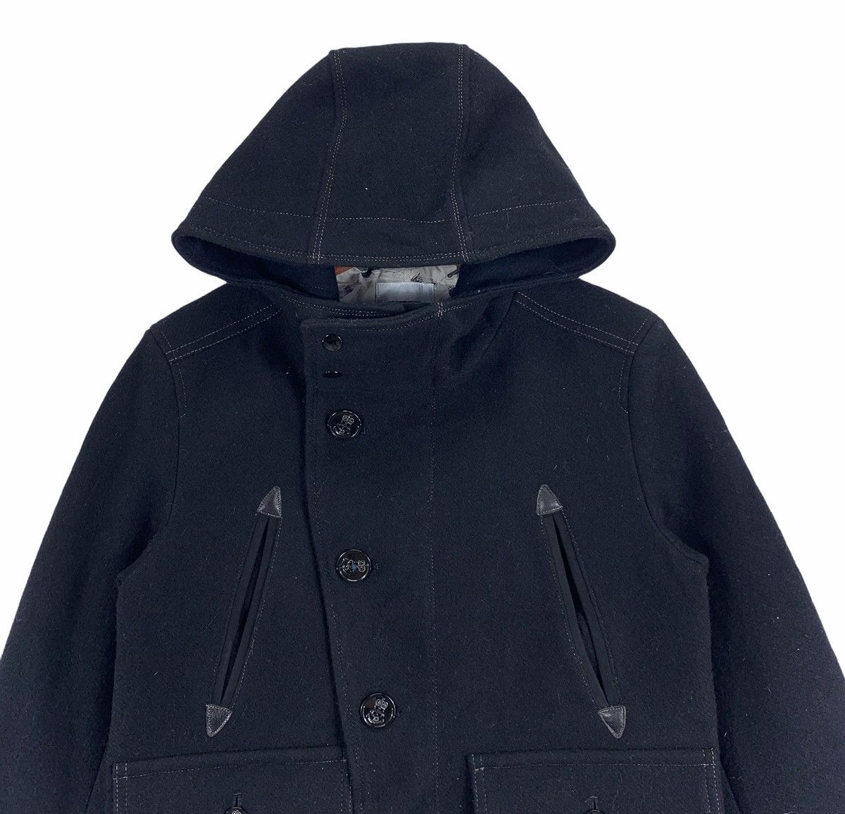 FACTOTUM × Issey Miyake × Japanese Brand VINTAGE FACTOTUM HOODIE WOOL COAT Size US M / EU 48-50 / 2 - 3 Thumbnail