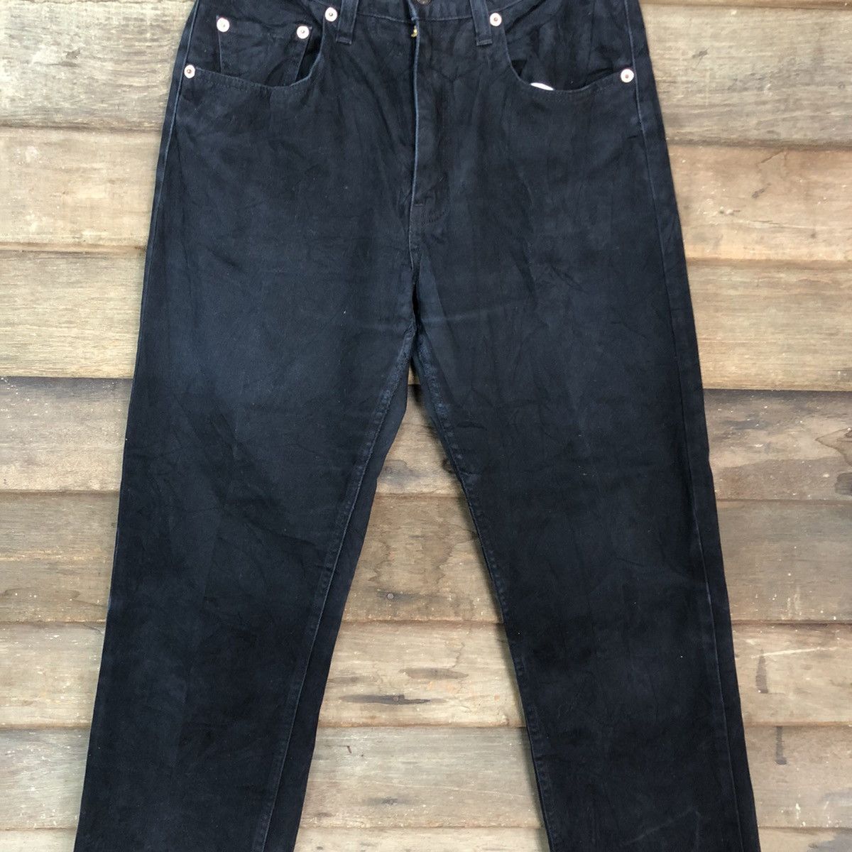 Levi's D 557 Levis Strauss Black Denim Jeans Pants #c1014 Size US 26 / EU 42 - 4 Thumbnail