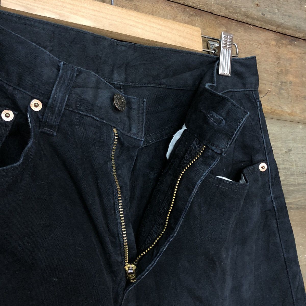 Levi's D 557 Levis Strauss Black Denim Jeans Pants #c1014 Size US 26 / EU 42 - 6 Thumbnail