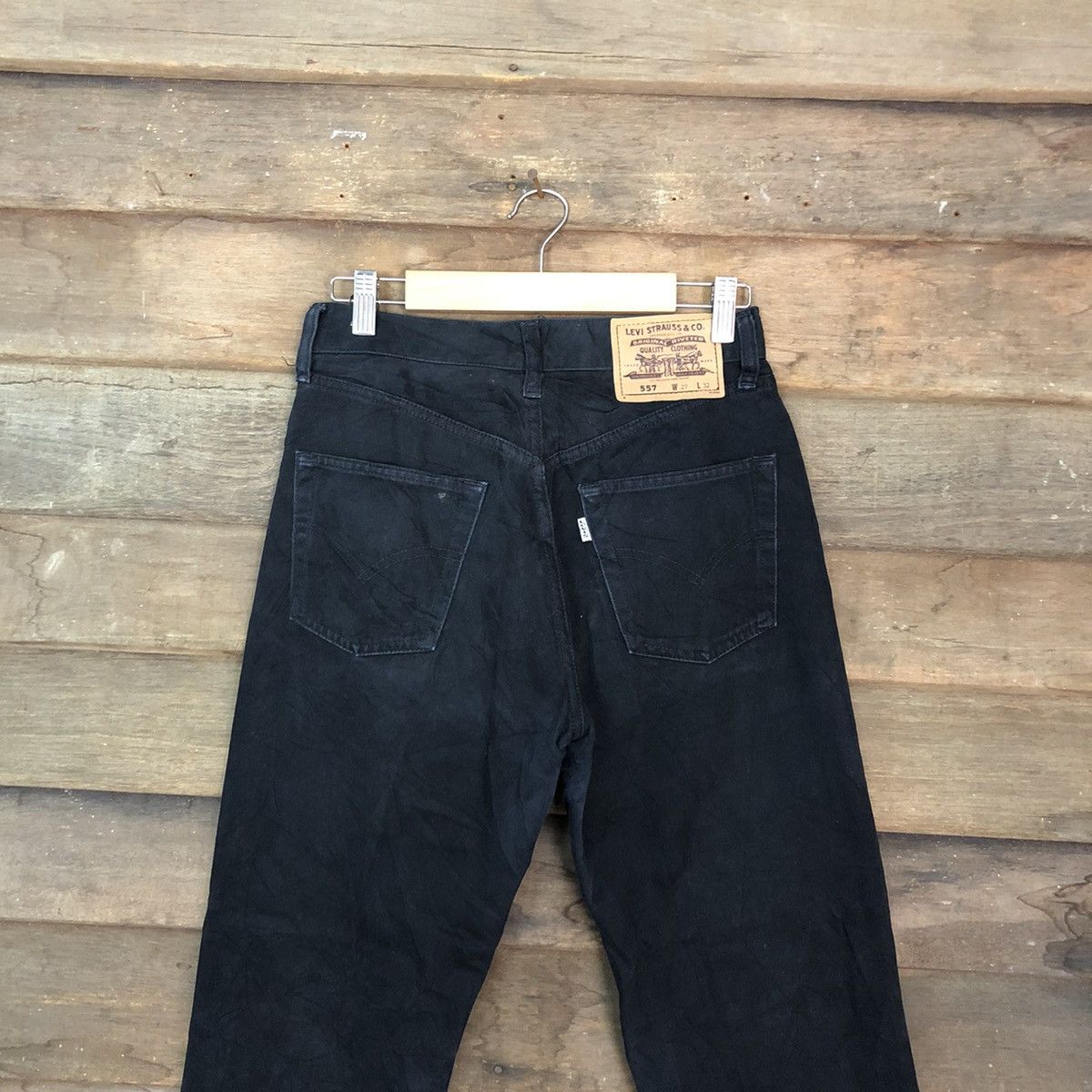 Levi's D 557 Levis Strauss Black Denim Jeans Pants #c1014 Size US 26 / EU 42 - 8 Thumbnail