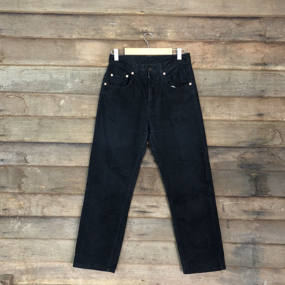 Levi's D 557 Levis Strauss Black Denim Jeans Pants #c1014 Size US 26 / EU 42 - 1 Thumbnail