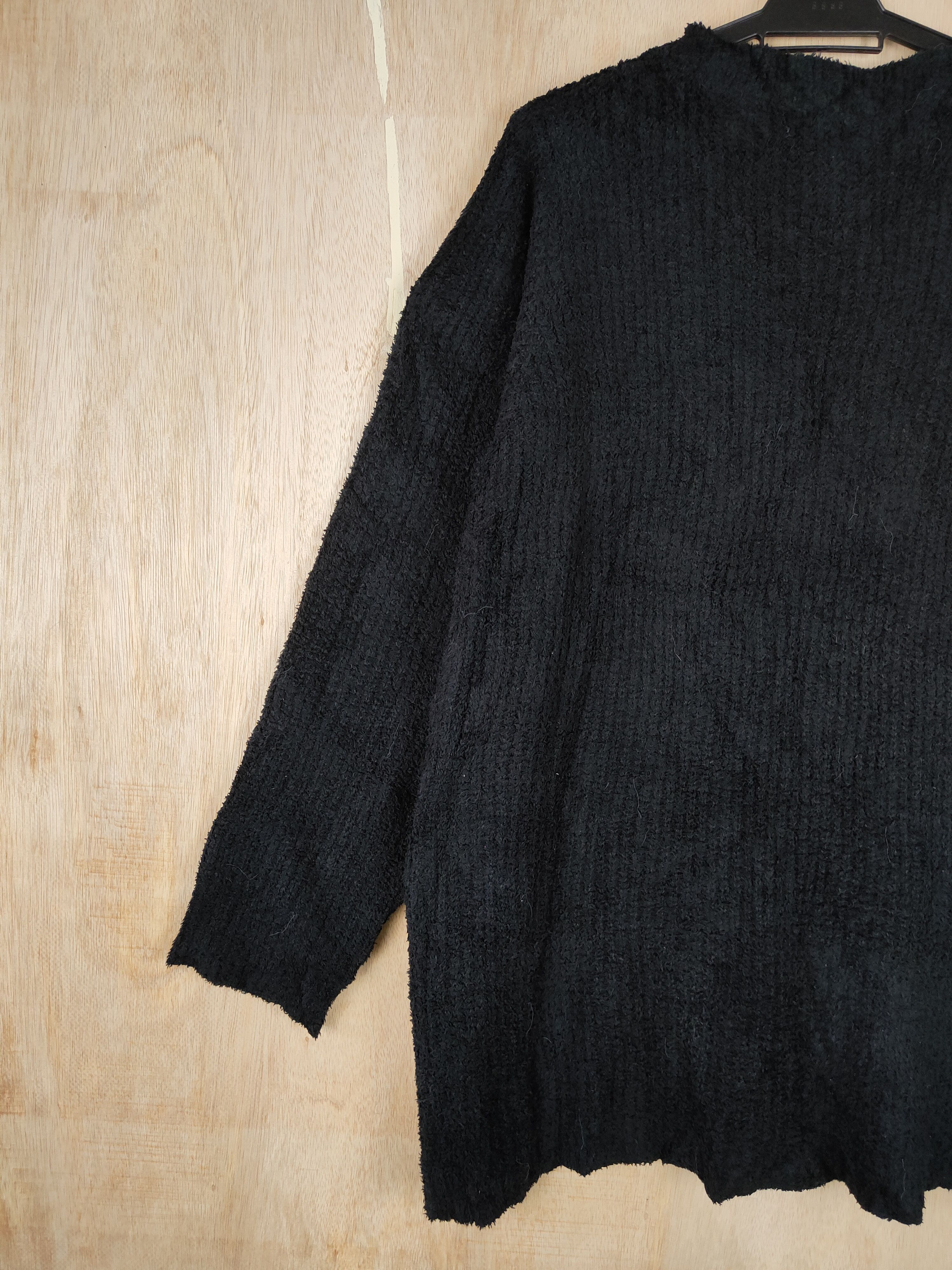 Japanese Brand × Other Japanese Brand Black Shag Shaggy Fur Mohair Knitwear #S285 Size XXL / US 16-18 / IT 52-54 - 7 Thumbnail